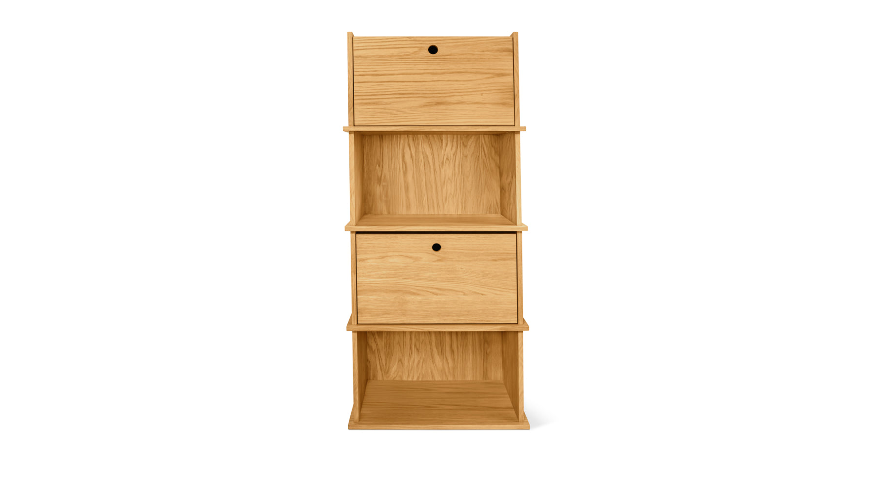 Keep Stacking Storage System 4-Piece, Open and Closed, Oak - Image 1