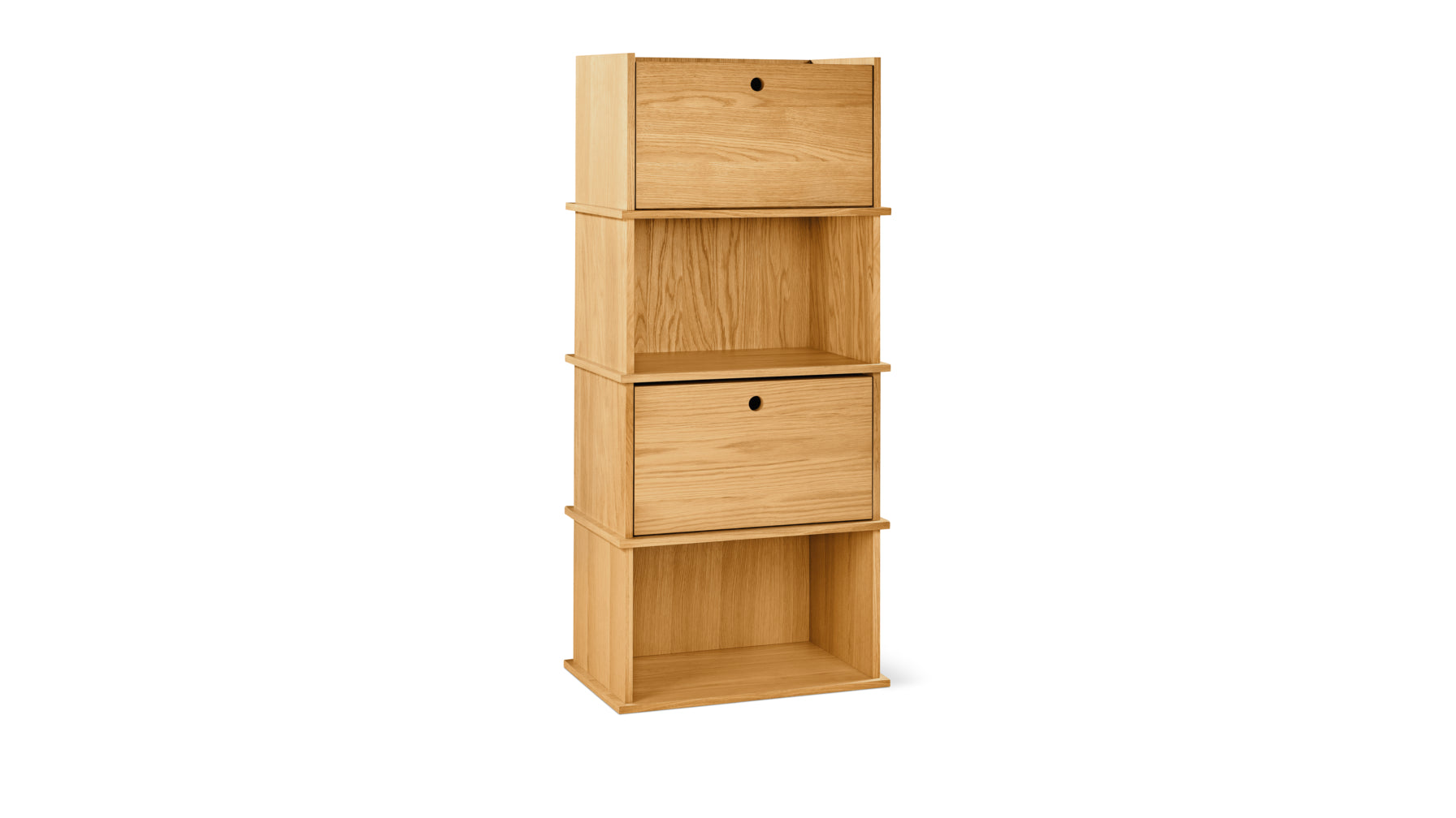 Keep Stacking Storage System 4-Piece, Open and Closed, Oak - Image 4