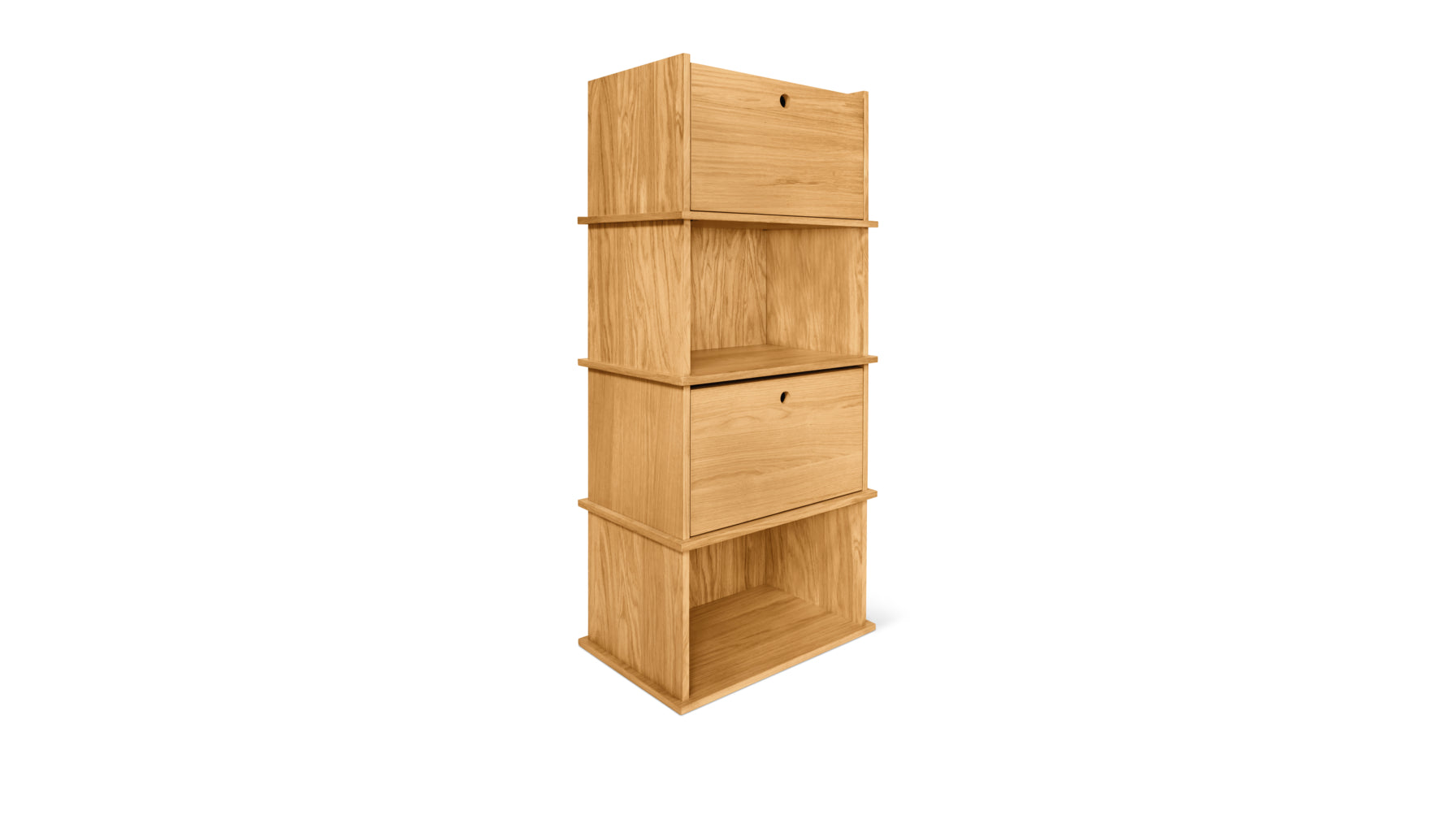 Keep Stacking Storage System 4-Piece, Open and Closed, Oak - Image 12