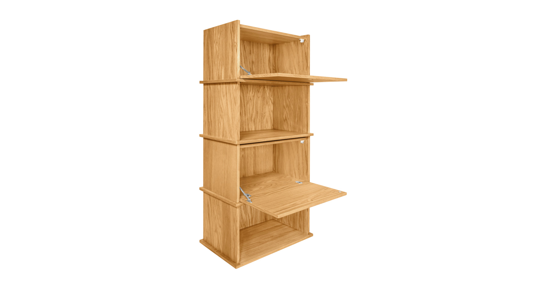 Keep Stacking Storage System 4-Piece, Open and Closed, Oak - Image 13