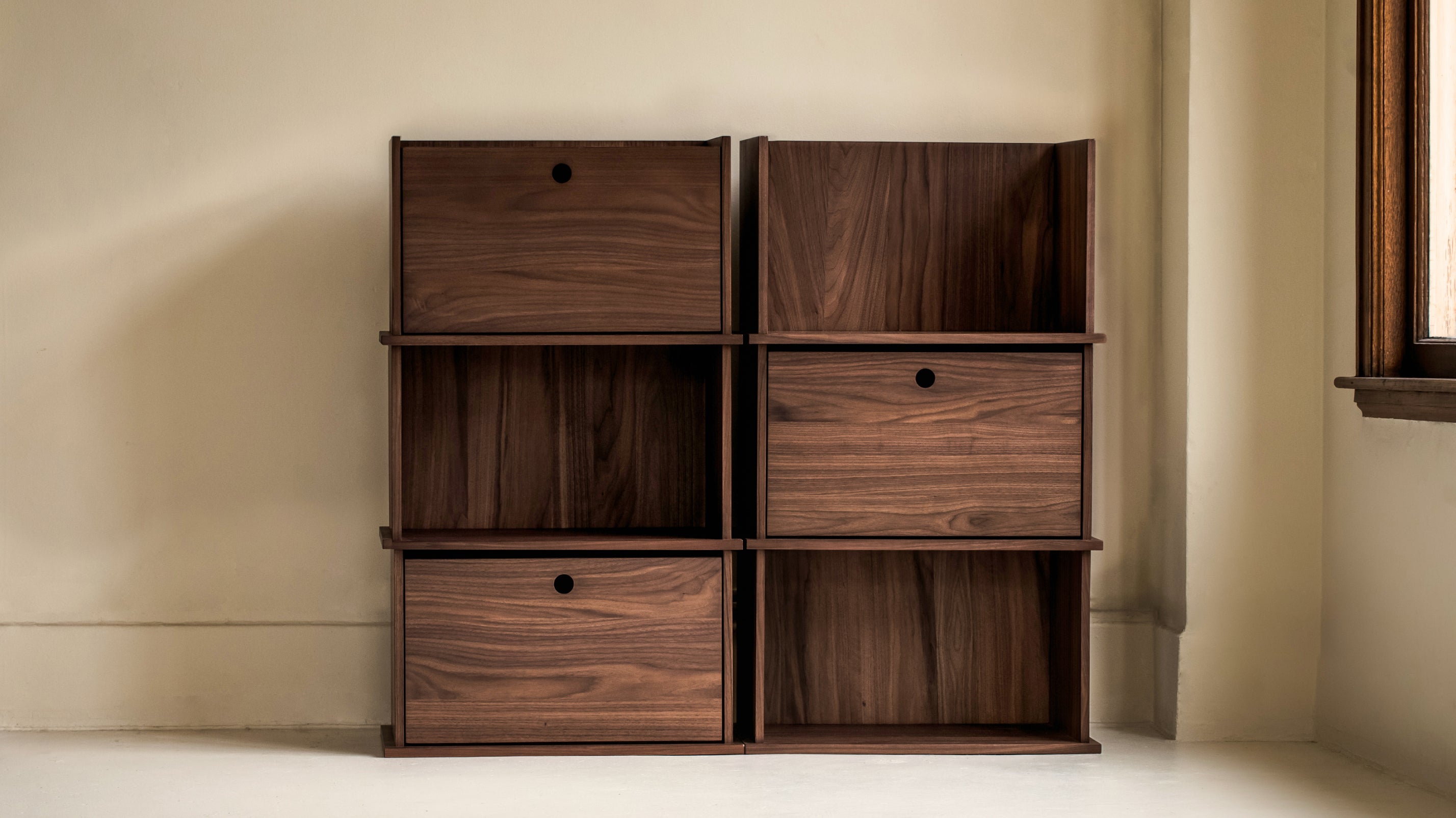 Keep Stacking Storage System 6-Piece, Open and Closed, Walnut - Image 3