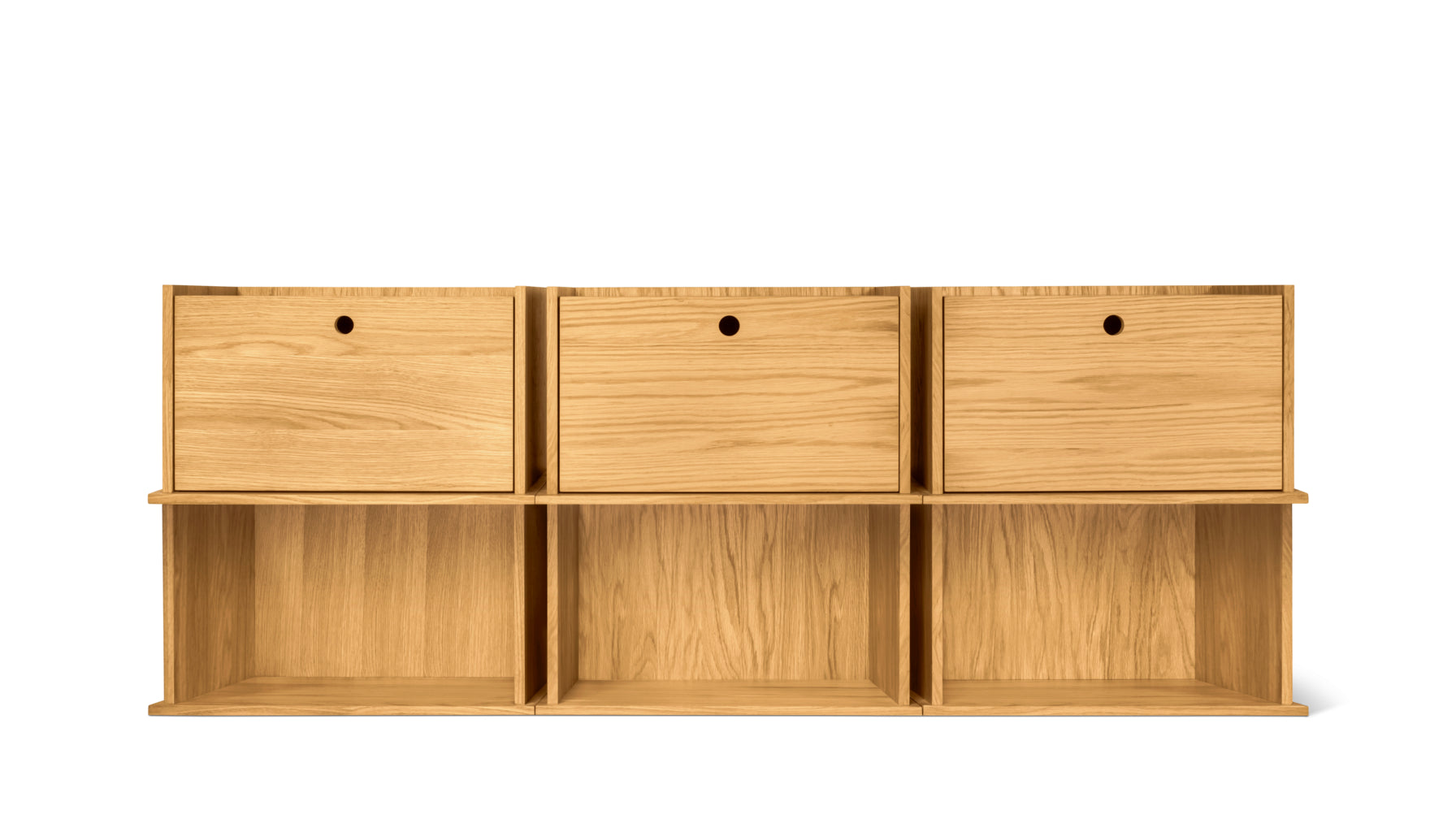 Keep Stacking Storage System 6-Piece, Open and Closed, Oak - Image 9