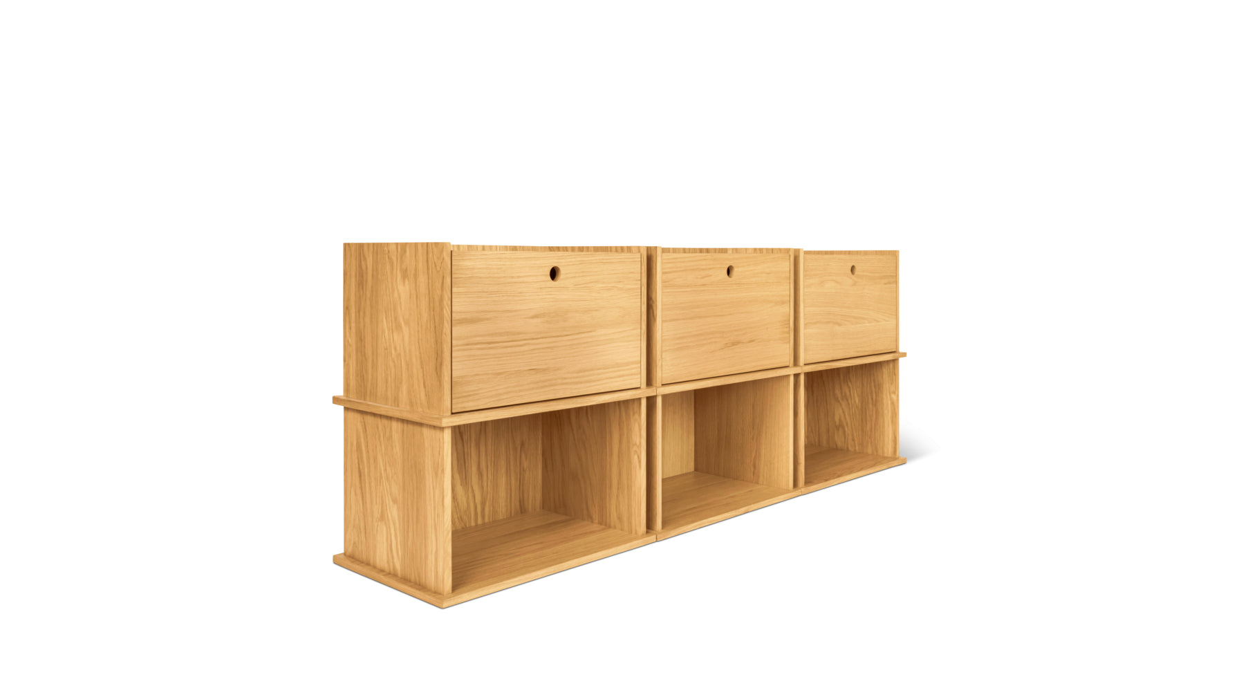 Keep Stacking Storage System 6-Piece, Open and Closed, Oak - Image 10