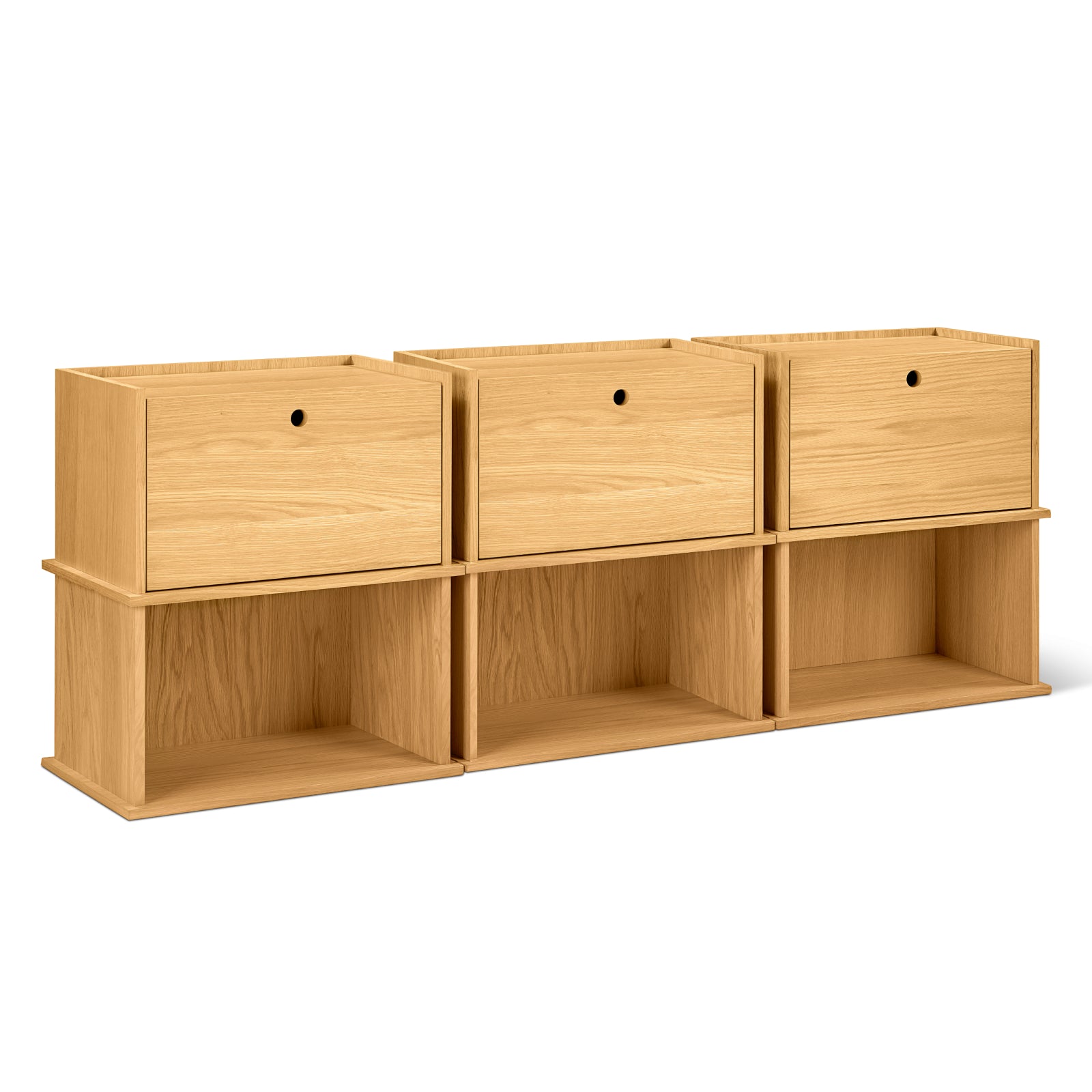 Keep Stacking Storage System 6-Piece, Open and Closed, Oak - Image 12