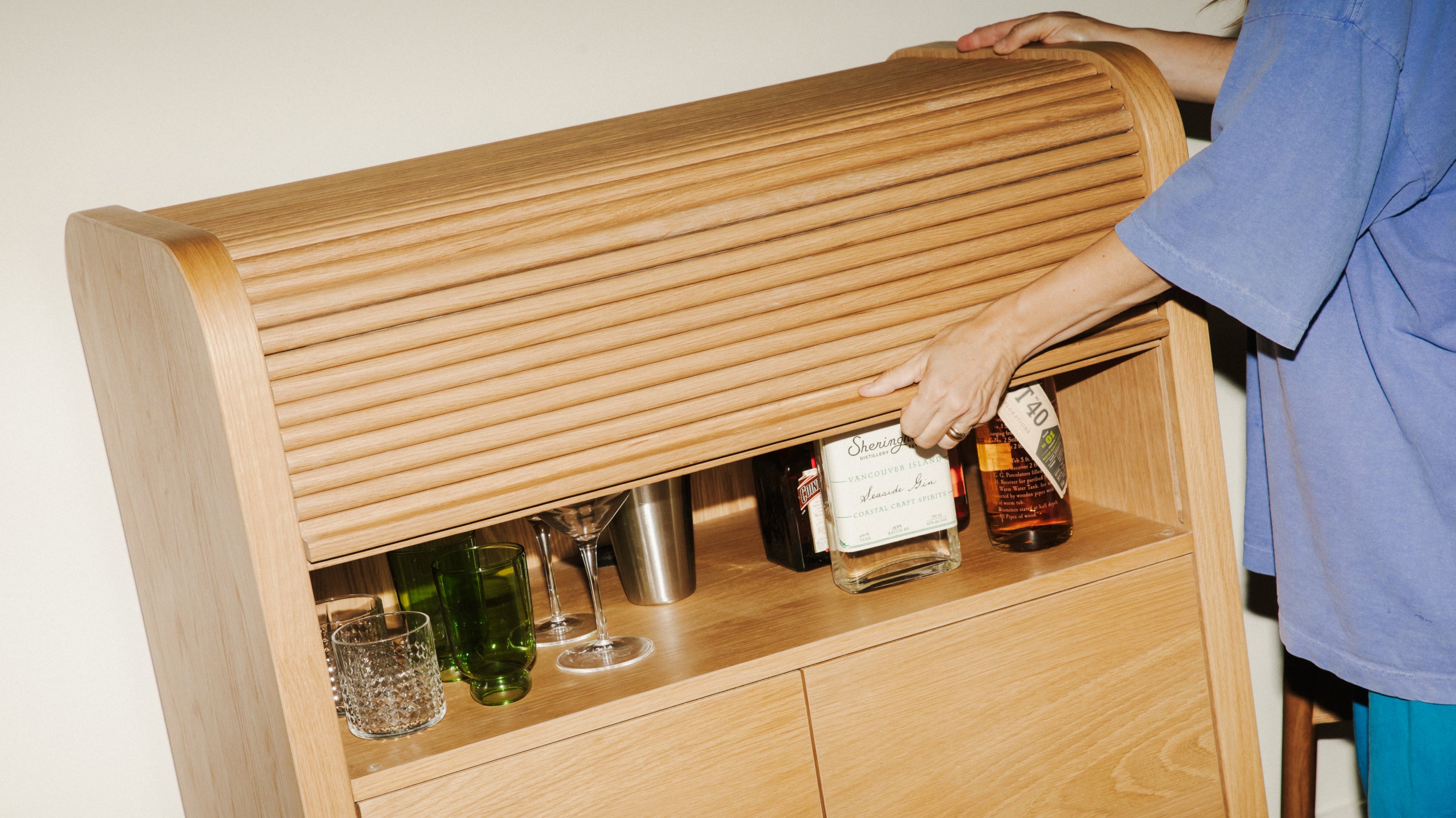 Roll Out Cabinet, White Oak - Sundays CompanySTO-YR-023-024