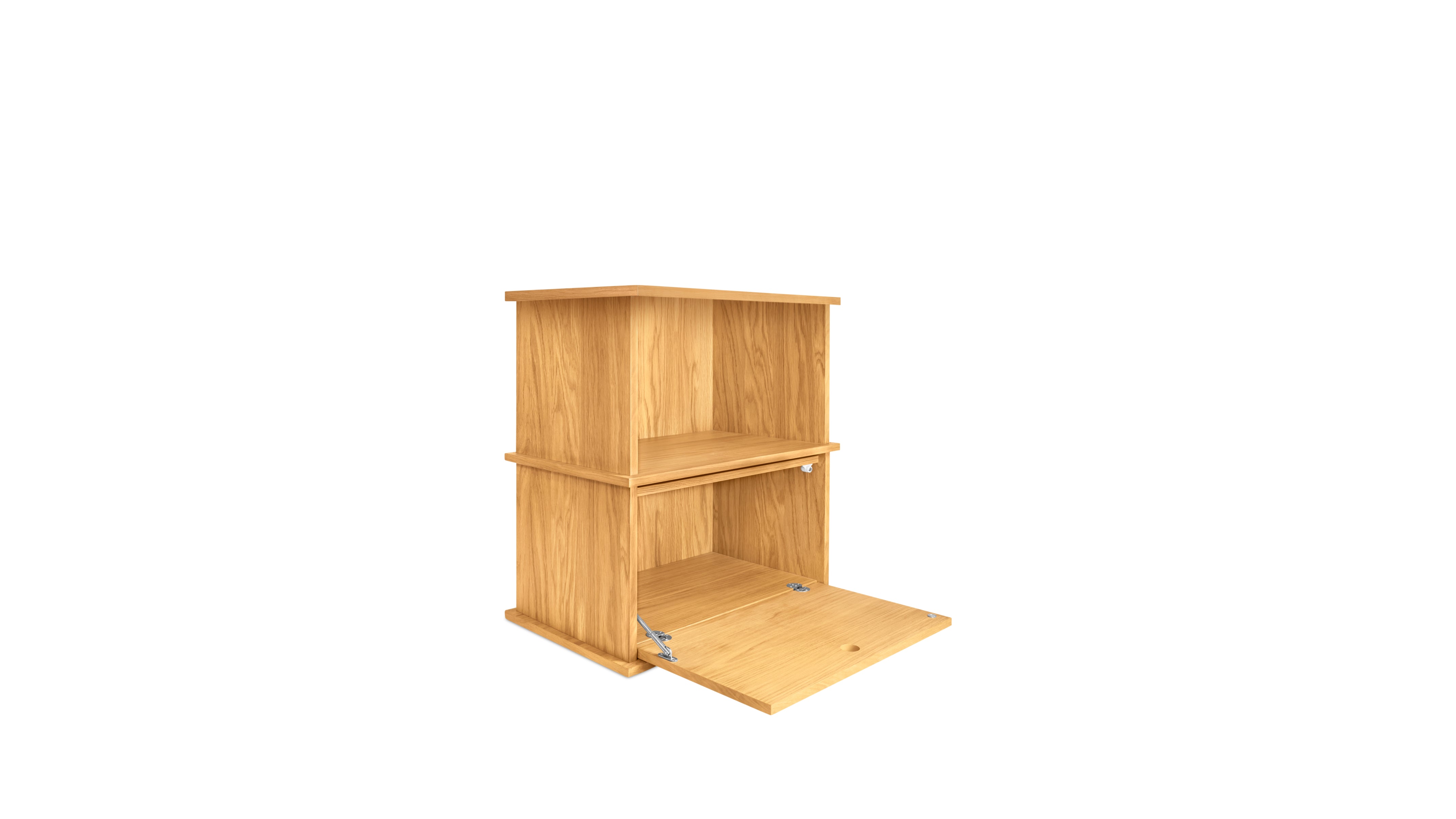 Keep Stacking Storage System 2-Piece, Open and Closed, White Oak