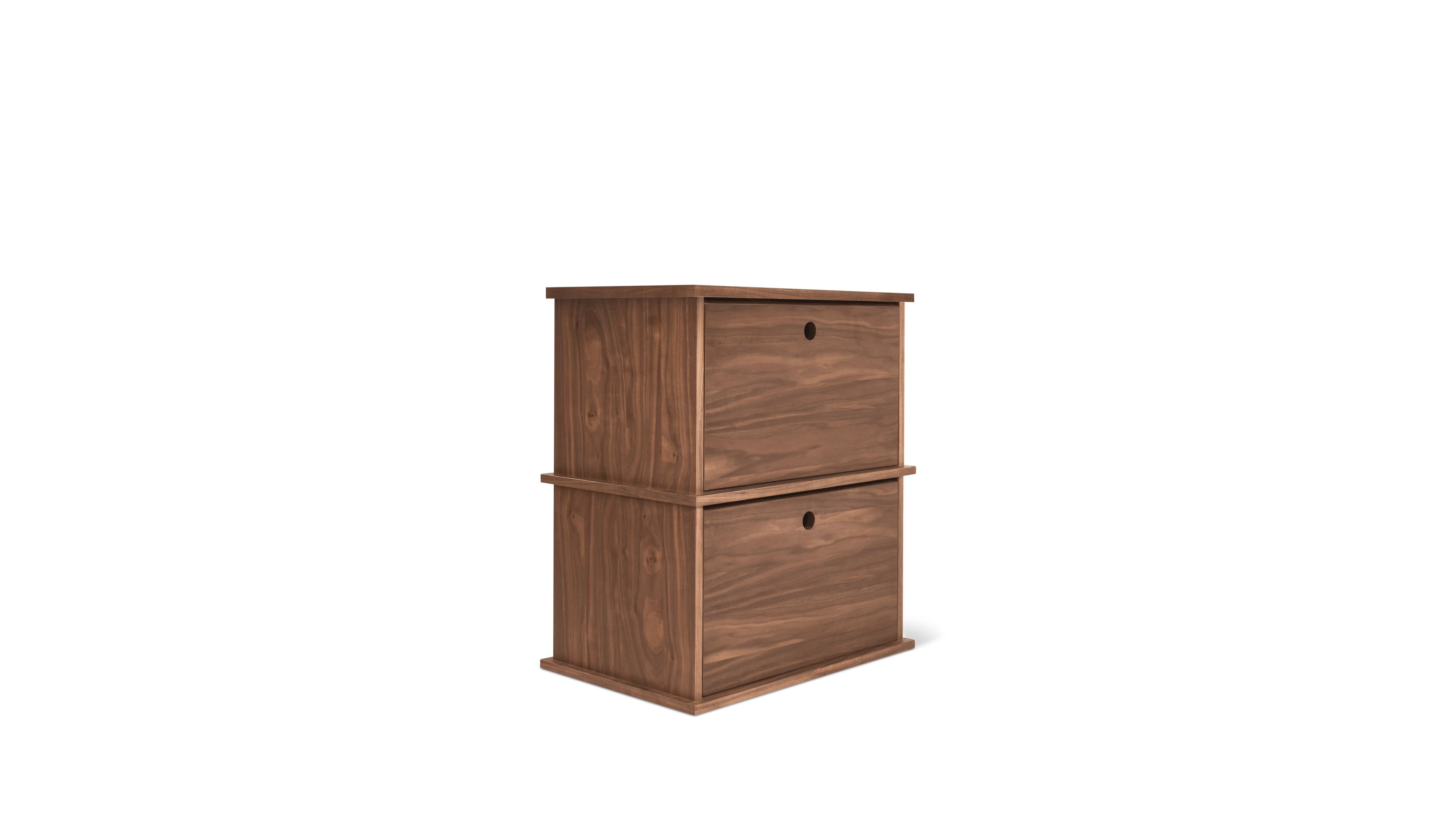 Keep Stacking Storage System 2-Piece, Closed, Walnut