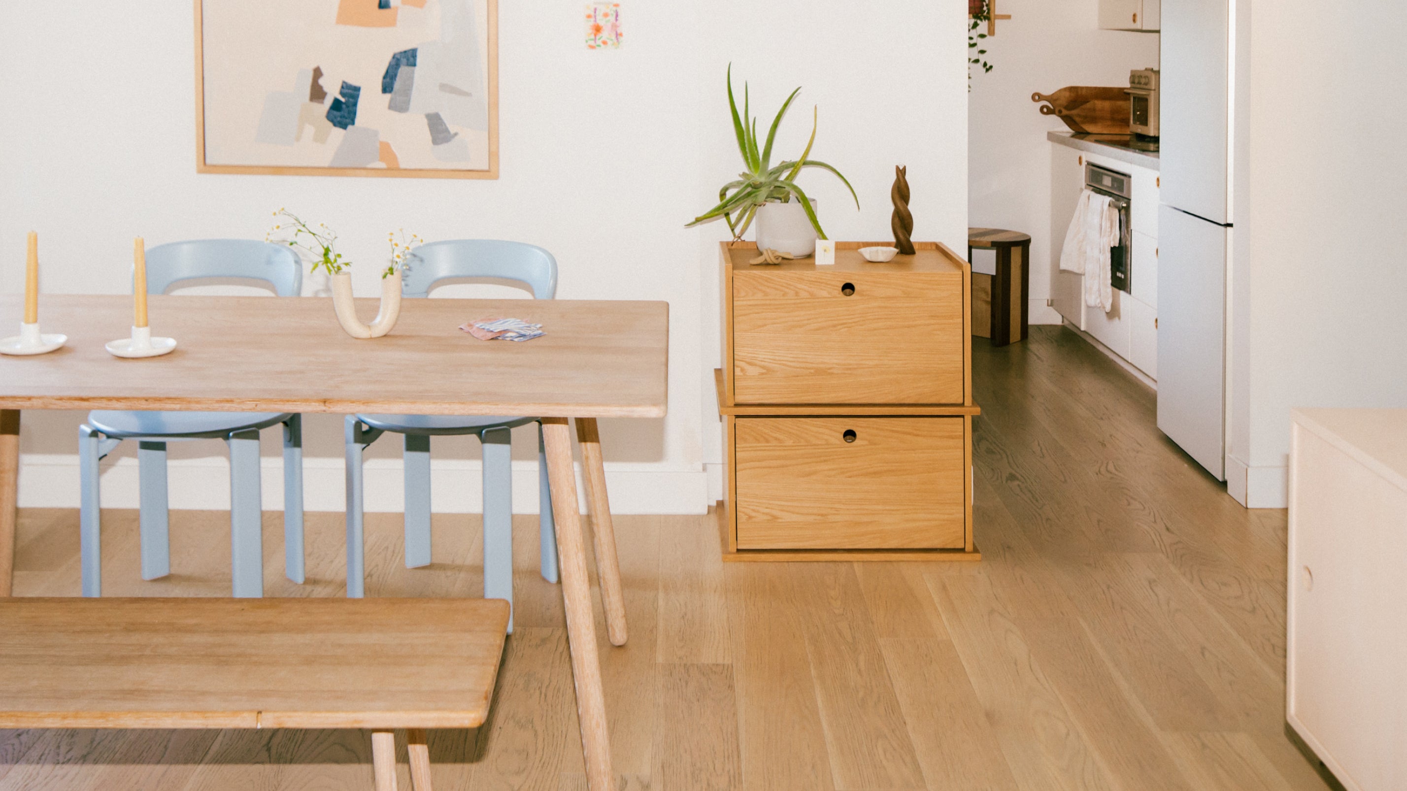 Keep Stacking Storage System 2-Piece, Closed, White Oak