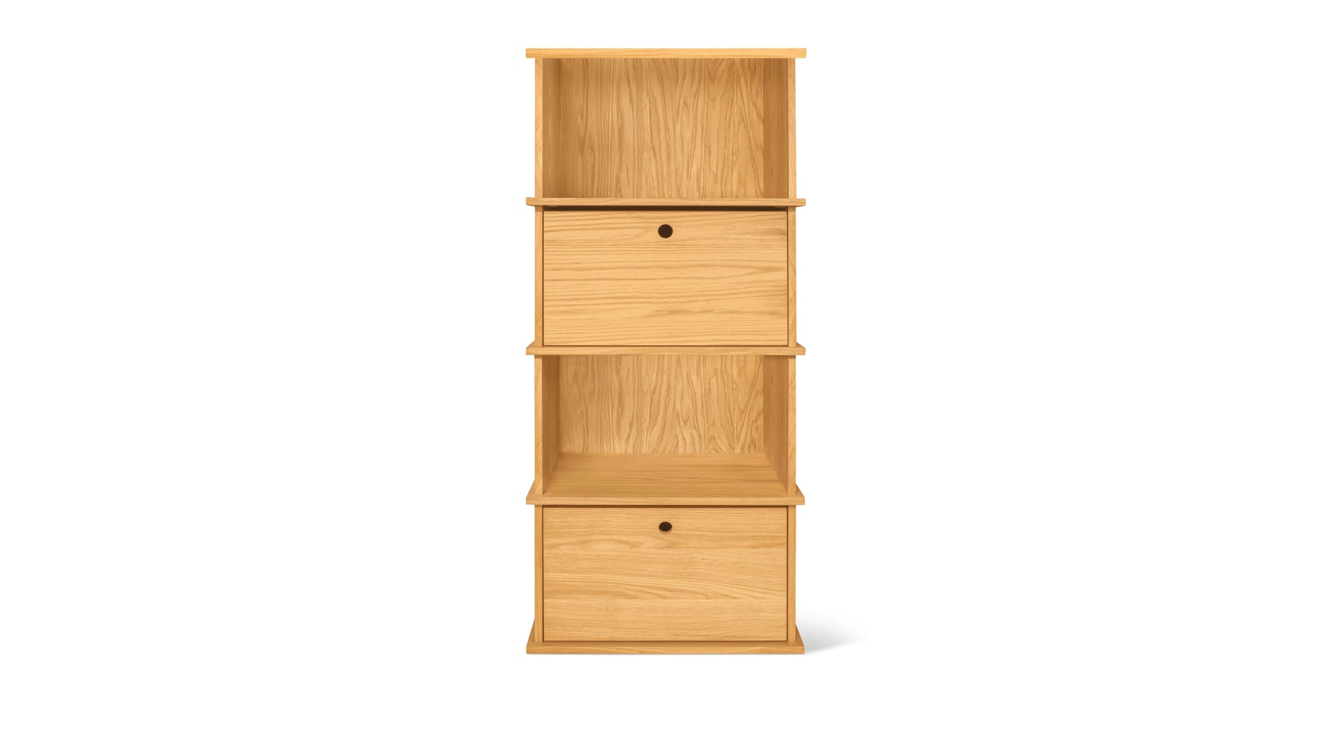 Keep Stacking Storage System 4-Piece Tall, Open and Closed, White Oak_image