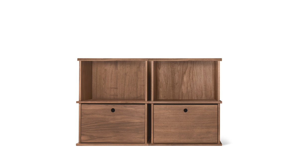 Keep Stacking Storage System 4-Piece, Open and Closed, Walnut - Sundays ...