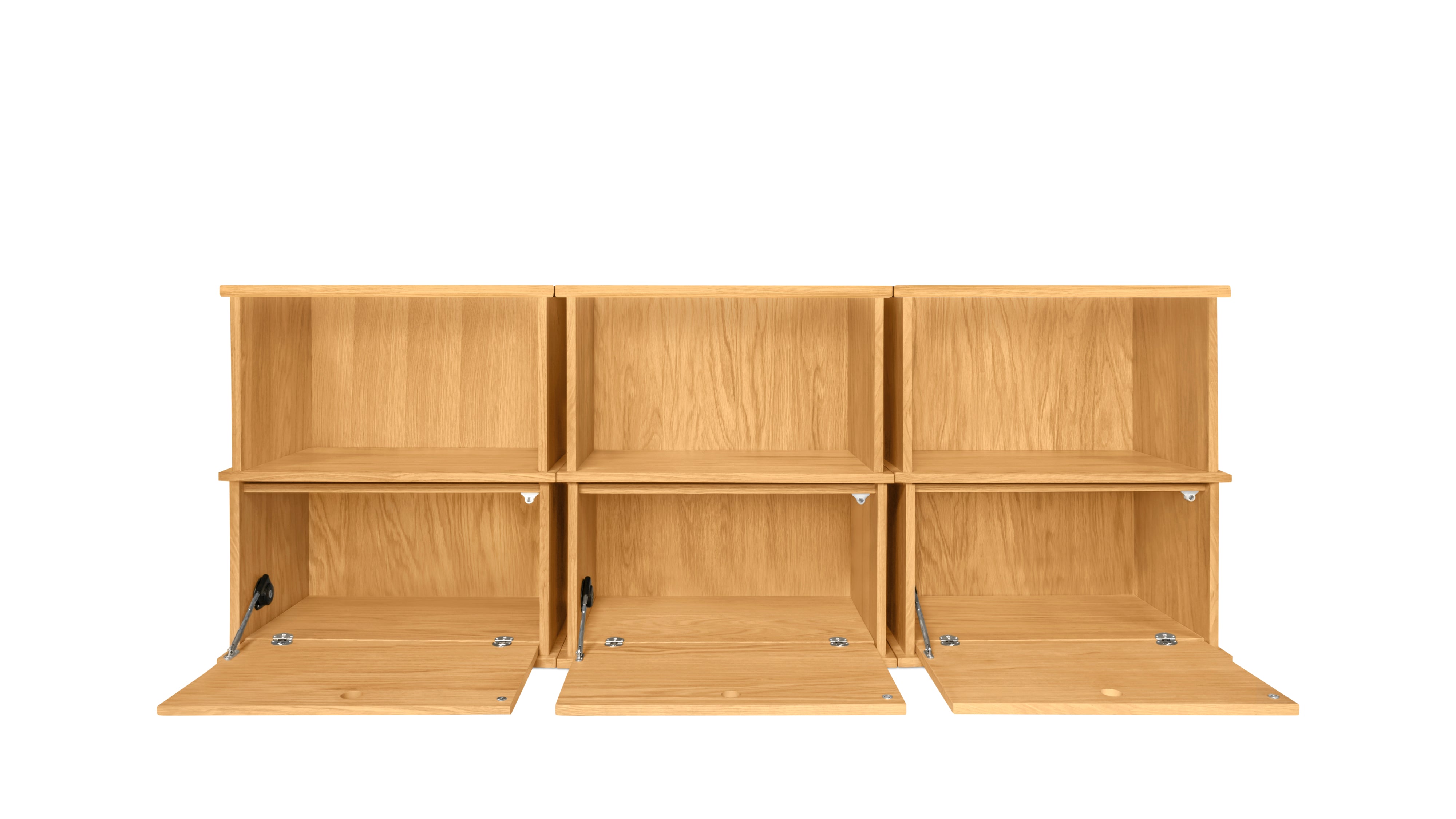 Keep Stacking Storage System 6-Piece, Open and Closed, White Oak