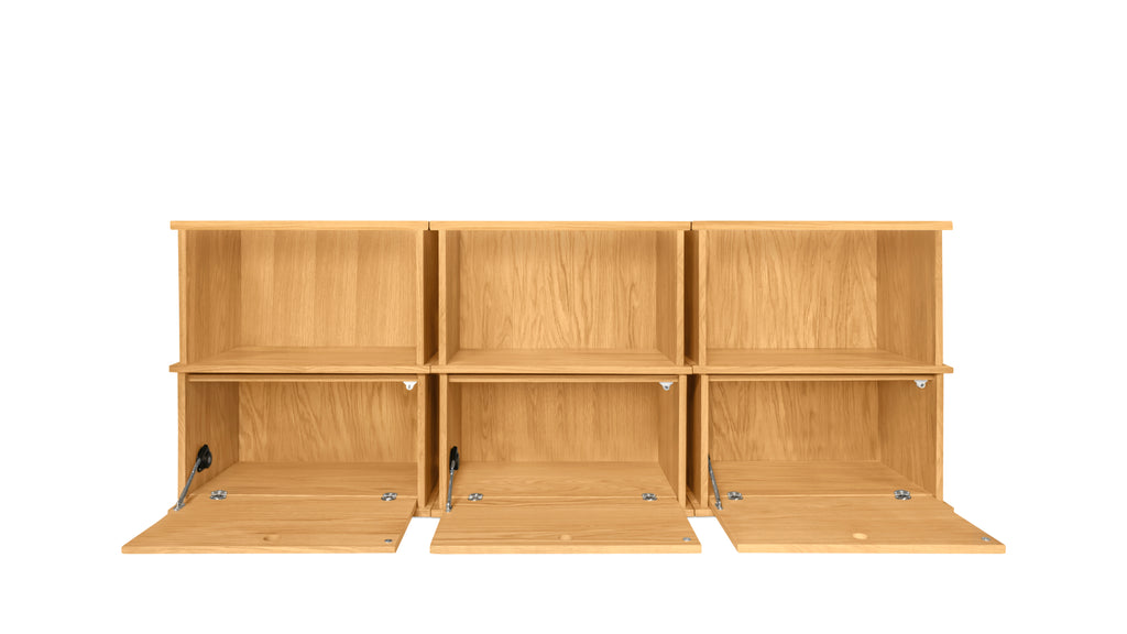 Keep Stacking Storage System 6-Piece, Open and Closed, White Oak