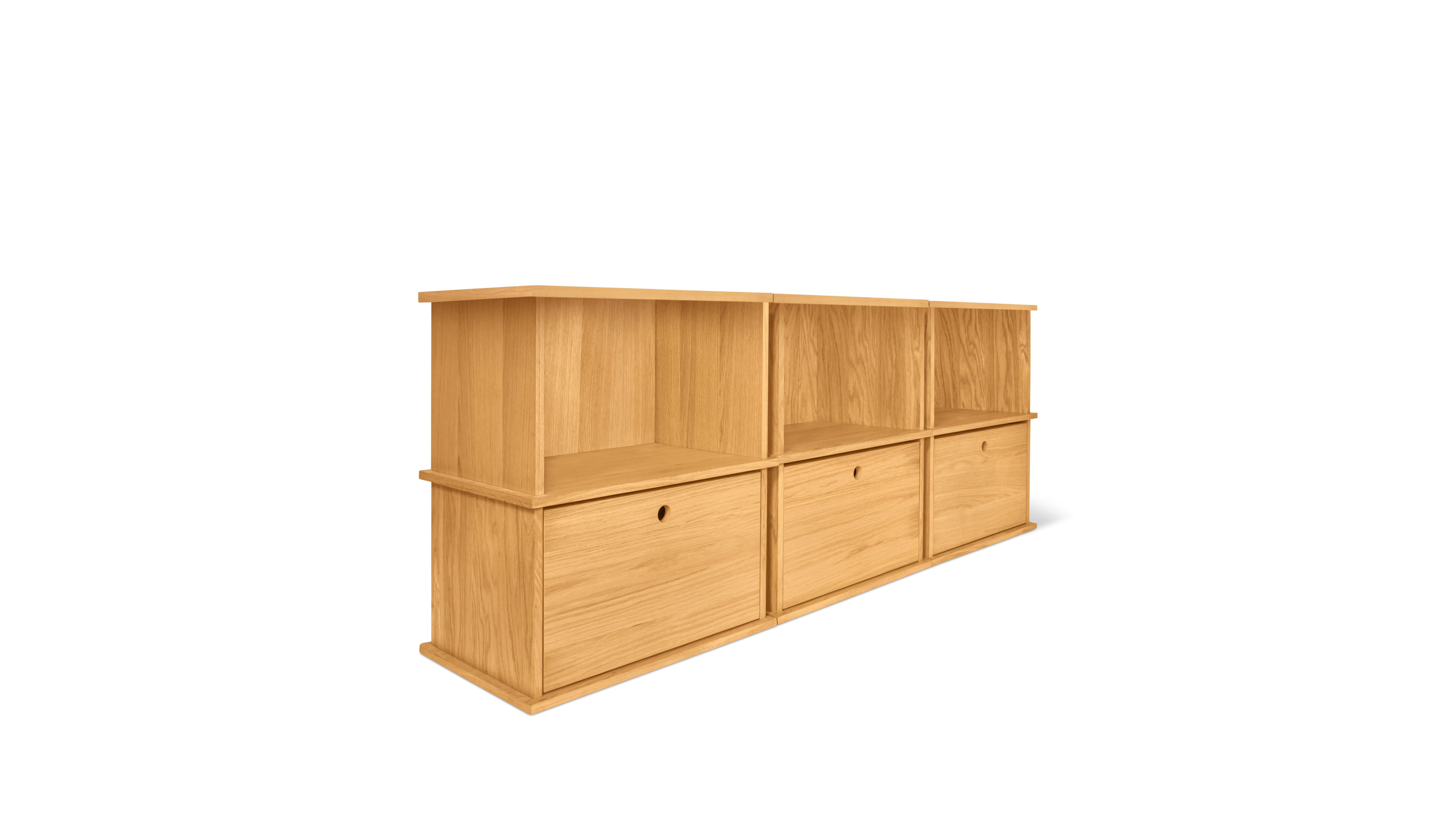 Keep Stacking Storage System 6-Piece, Open and Closed, White Oak ...