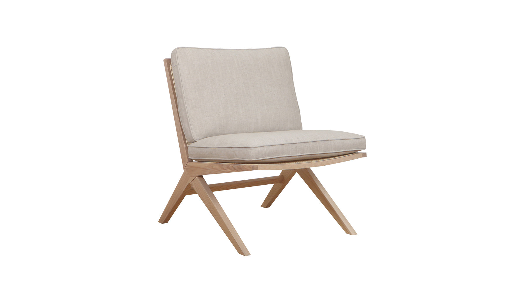 Endless Summer Lounge Chair with Cushion, White Ash/Natural Fabric - Image 3