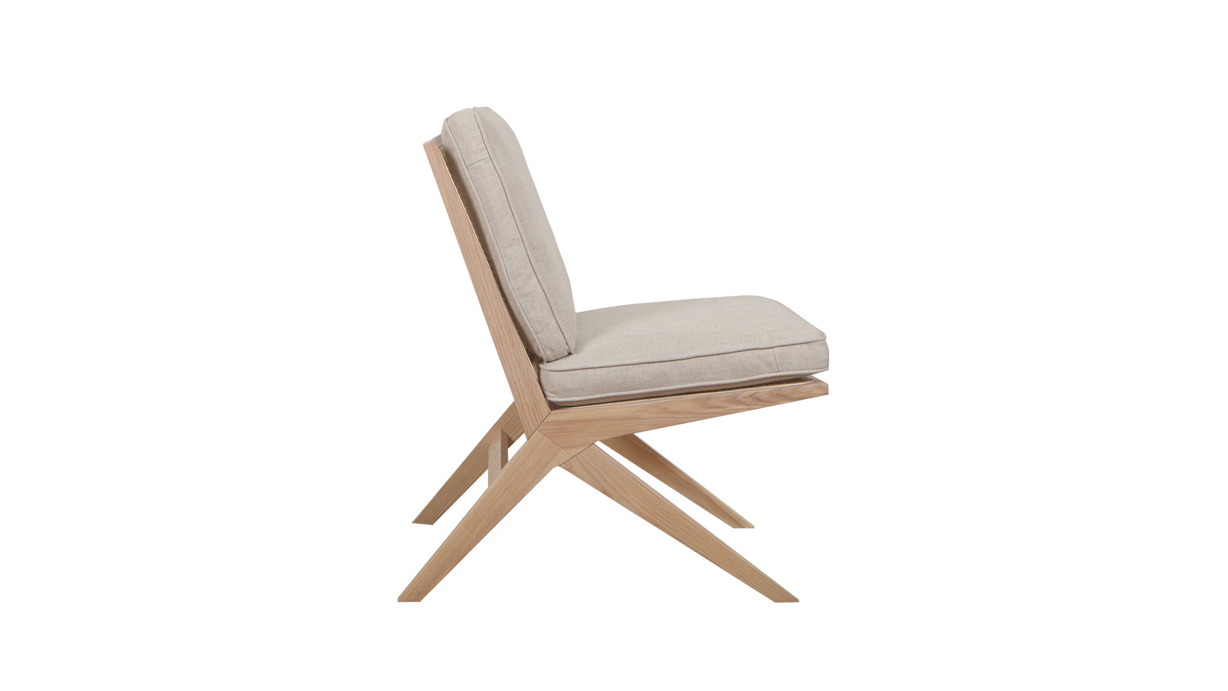 Endless Summer Lounge Chair with Cushion, White Ash/Natural Fabric - Image 4