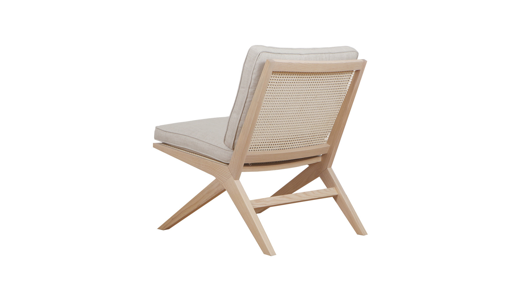 Endless Summer Lounge Chair with Cushion, White Ash/Natural Fabric - Image 7