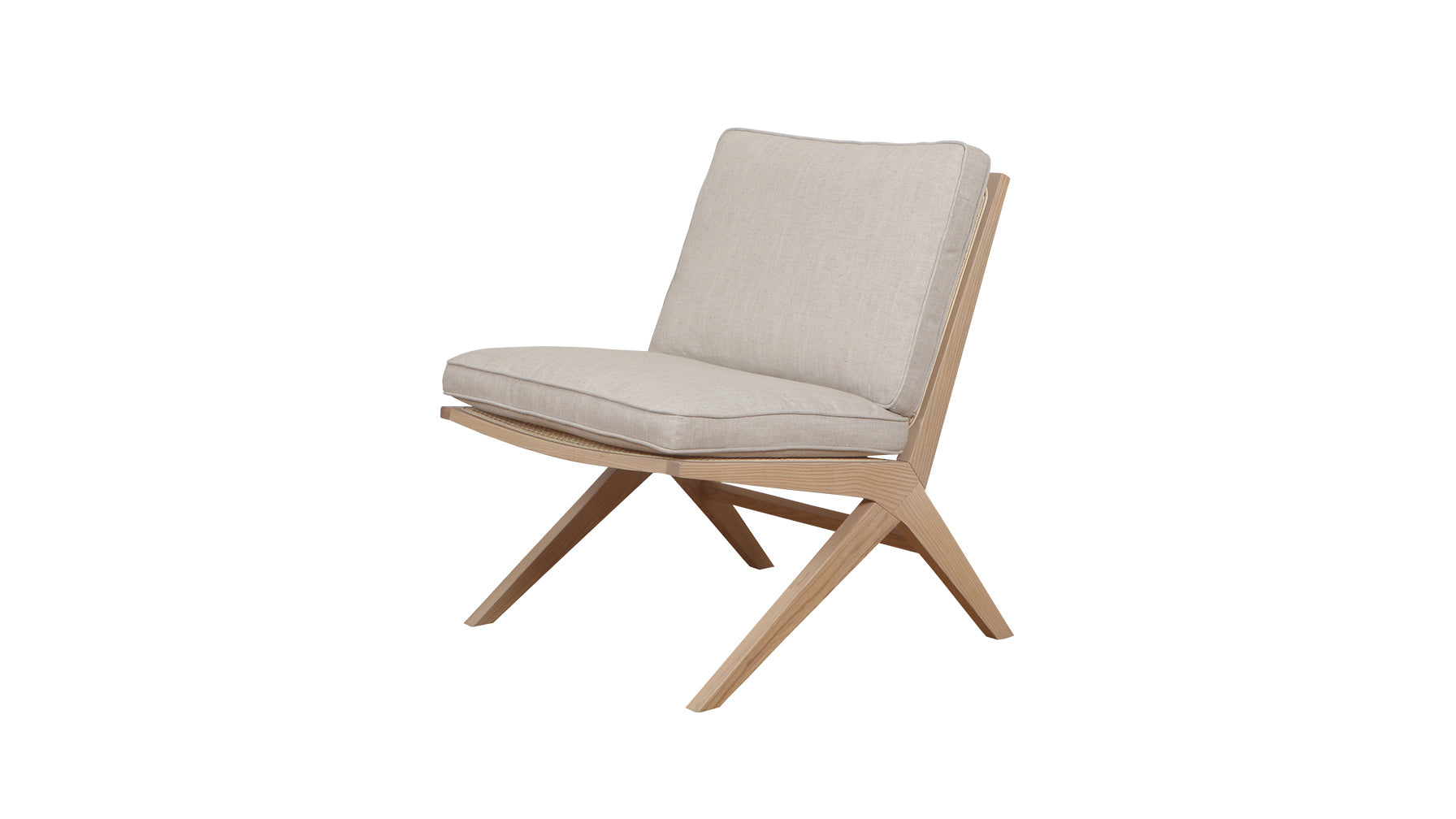 Endless Summer Lounge Chair with Cushion, White Ash/Natural Fabric - Image 8