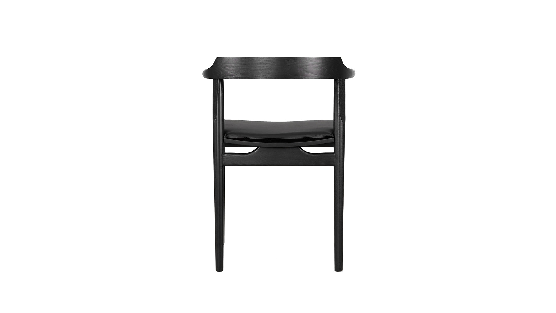 Tuck In Dining Chair with Cushion, Black Ash, Wood Seat with Black Cushion - Image 4