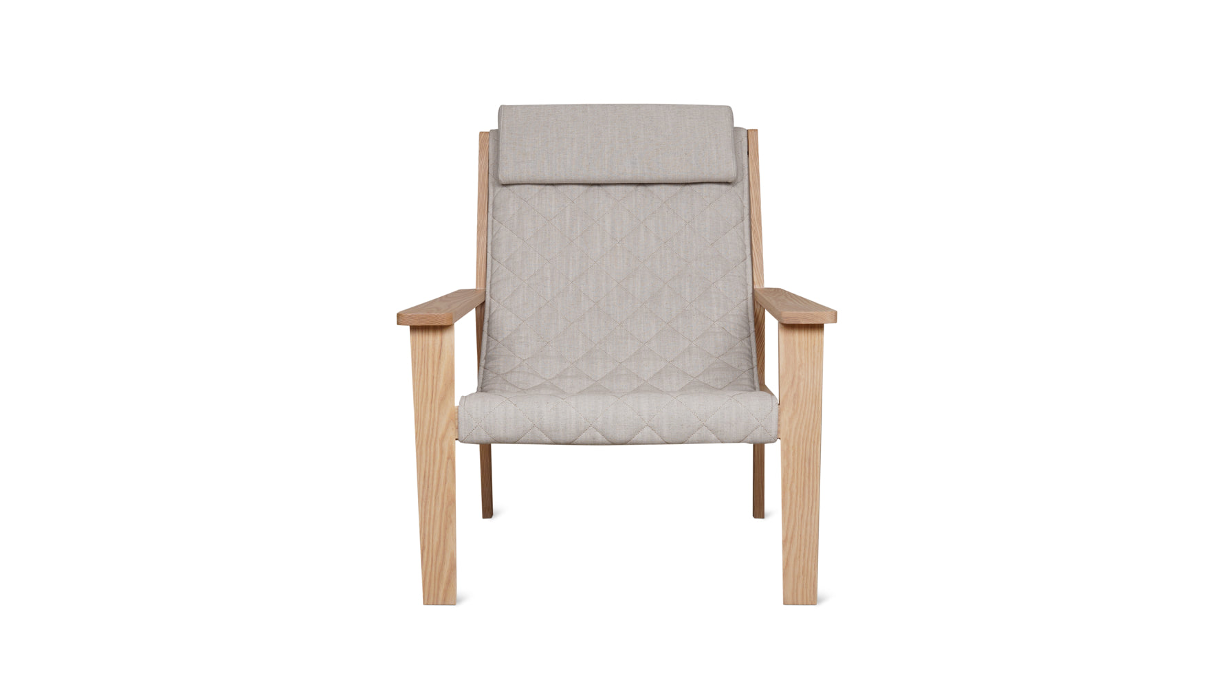Sweet Life Sling Lounge Chair With Headrest, Natural Ash - Image 1