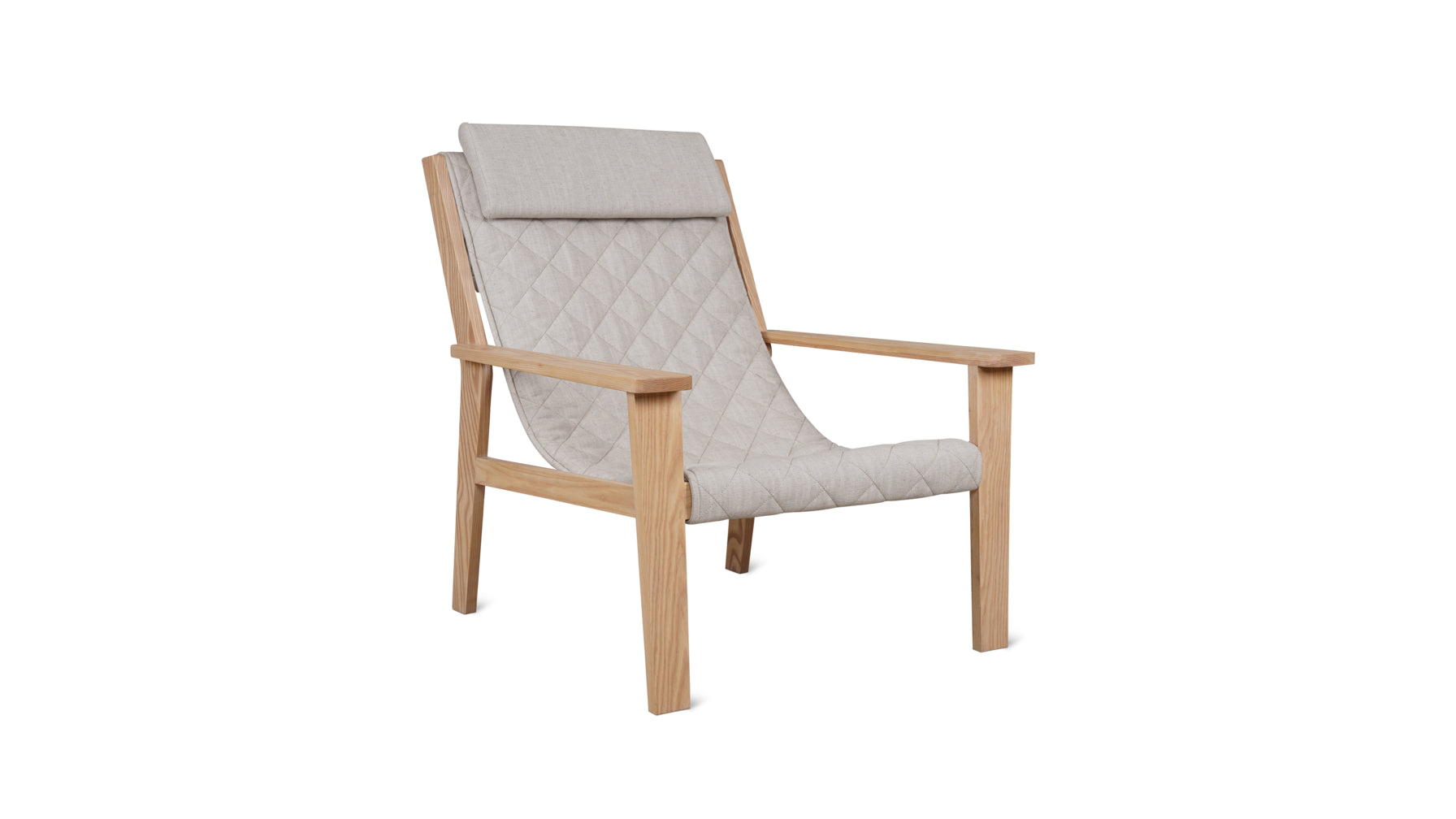 Sweet Life Sling Lounge Chair With Headrest, Natural Ash - Image 2