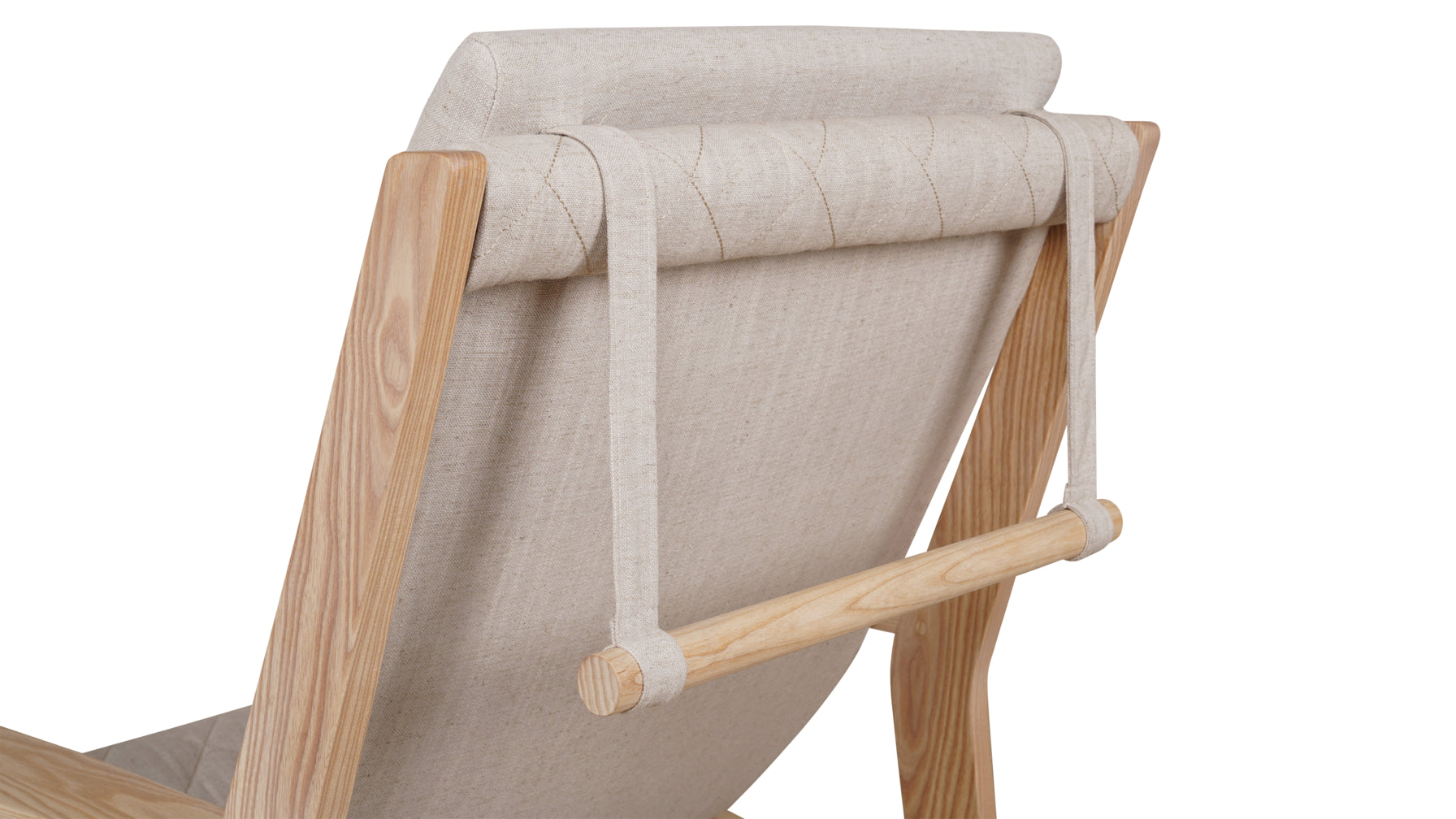 Sweet Life Sling Lounge Chair With Headrest, Natural Ash - Image 10