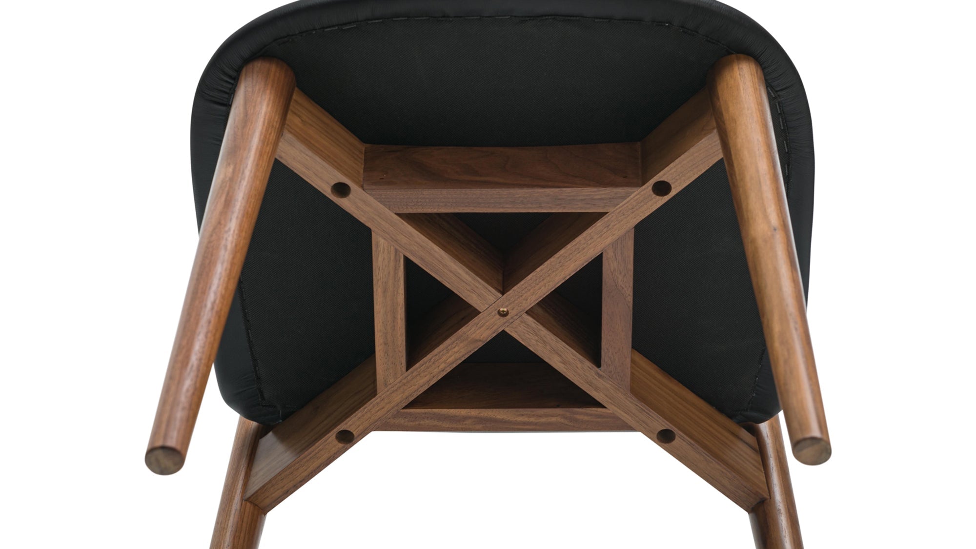 Dine In Dining Chair (Set of Two), Walnut/Black Leather - Image 7
