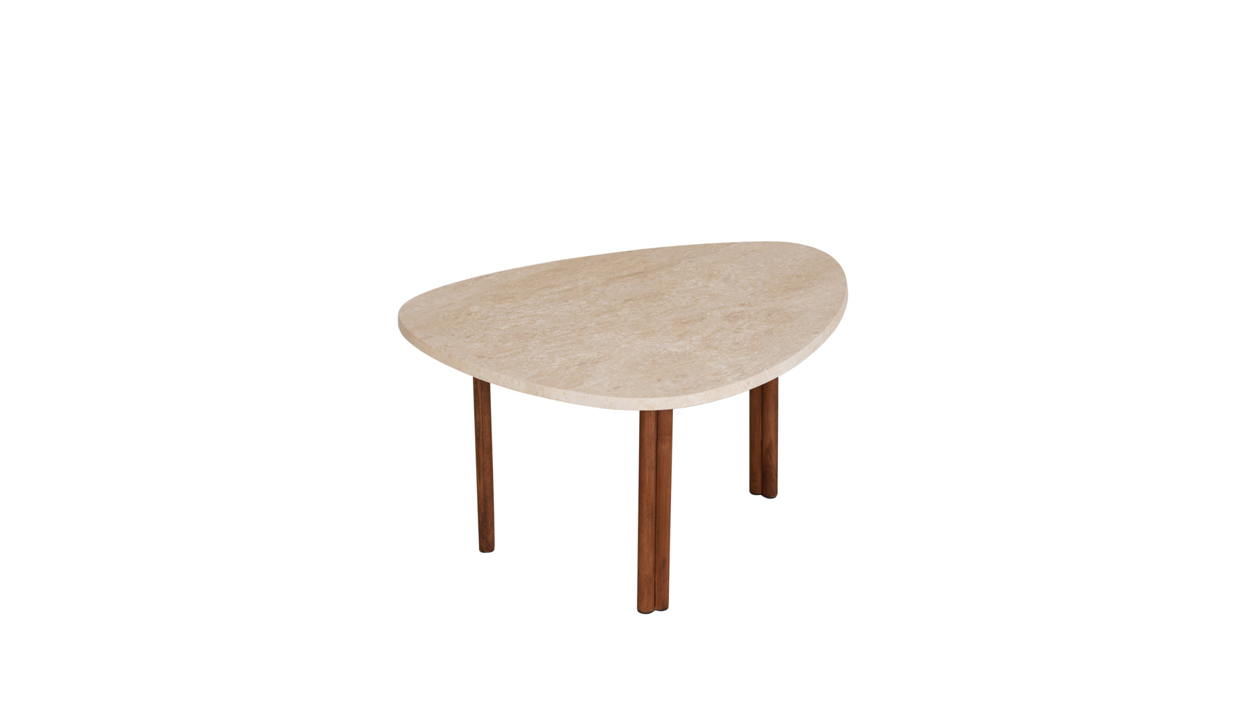 Better Together Coffee Table, Small, Beige Travertine/Walnut Stained Ash - Image 3