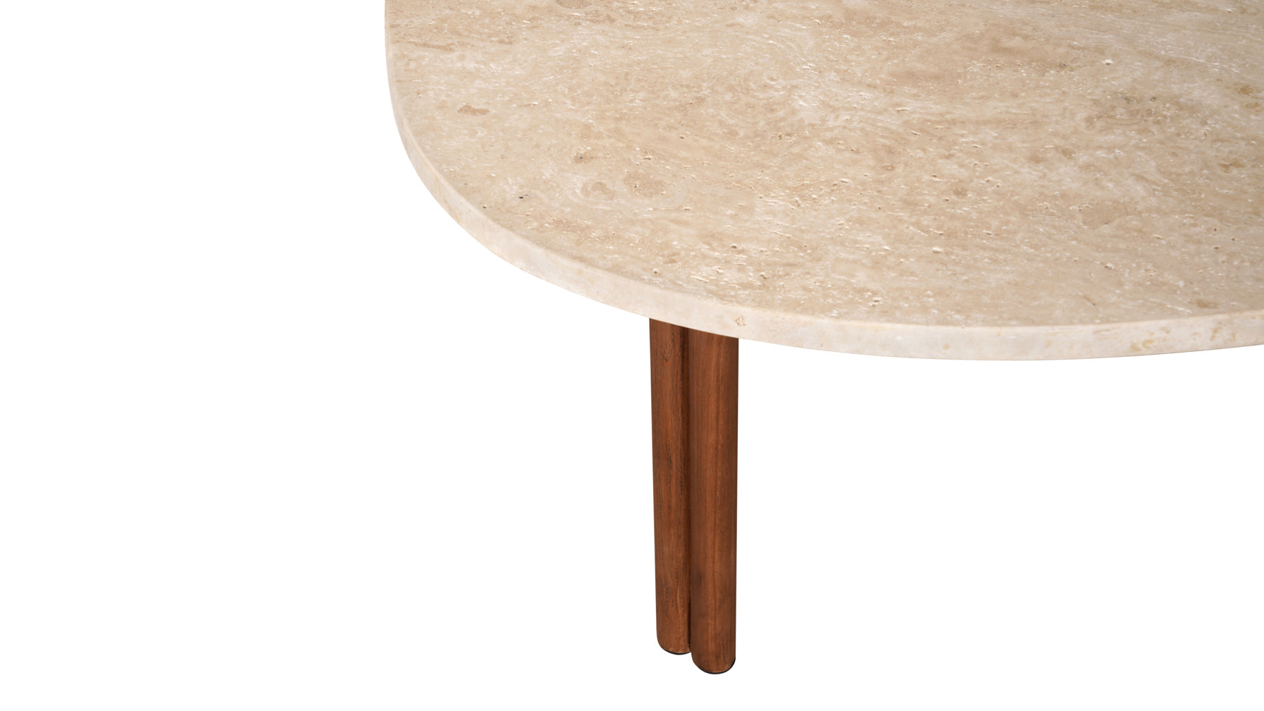 Better Together Coffee Table, Small, Beige Travertine/Walnut Stained Ash - Image 6