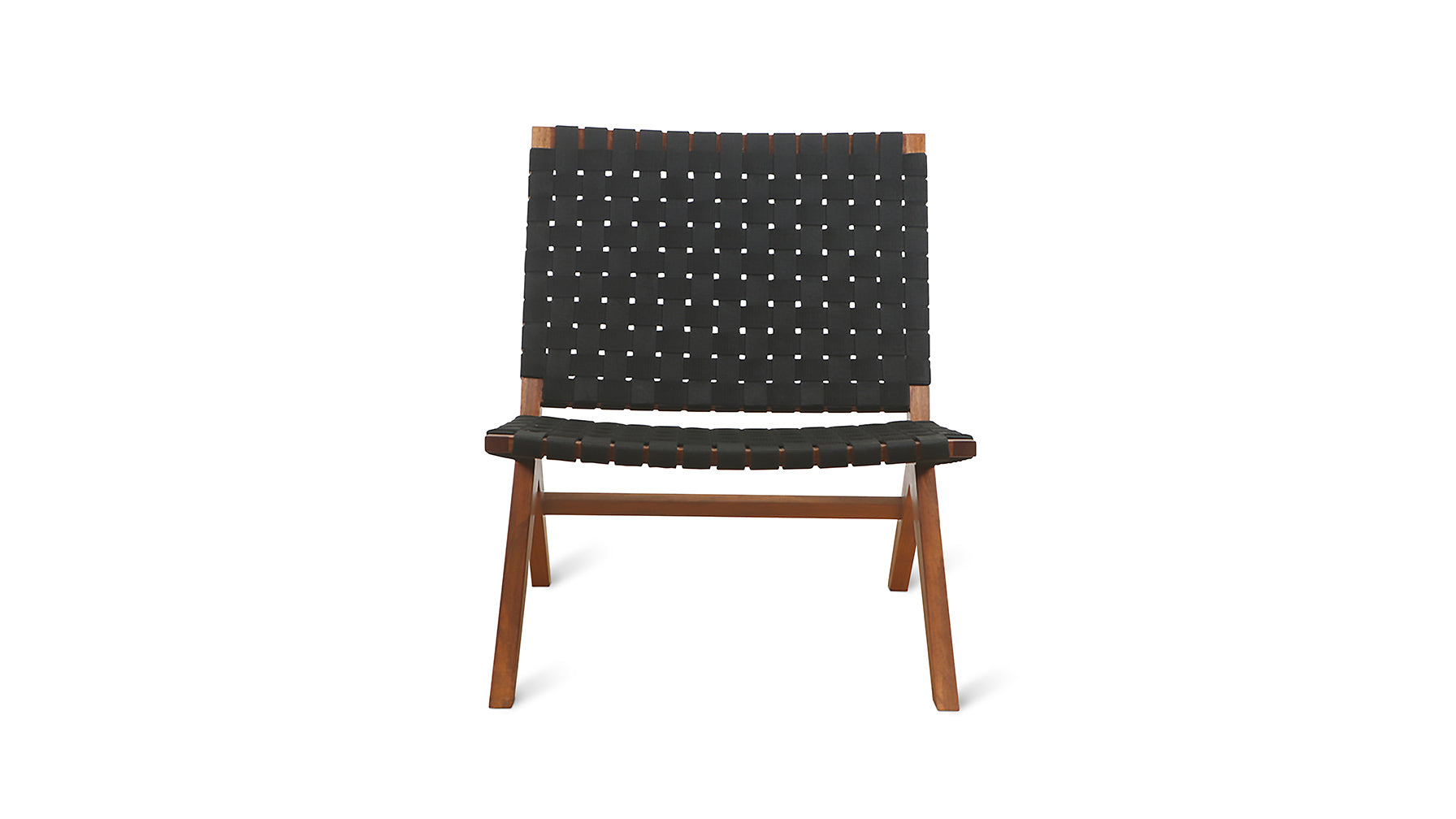 Endless Summer Outdoor Lounge Chair, Black Weave/Teak - Image 1