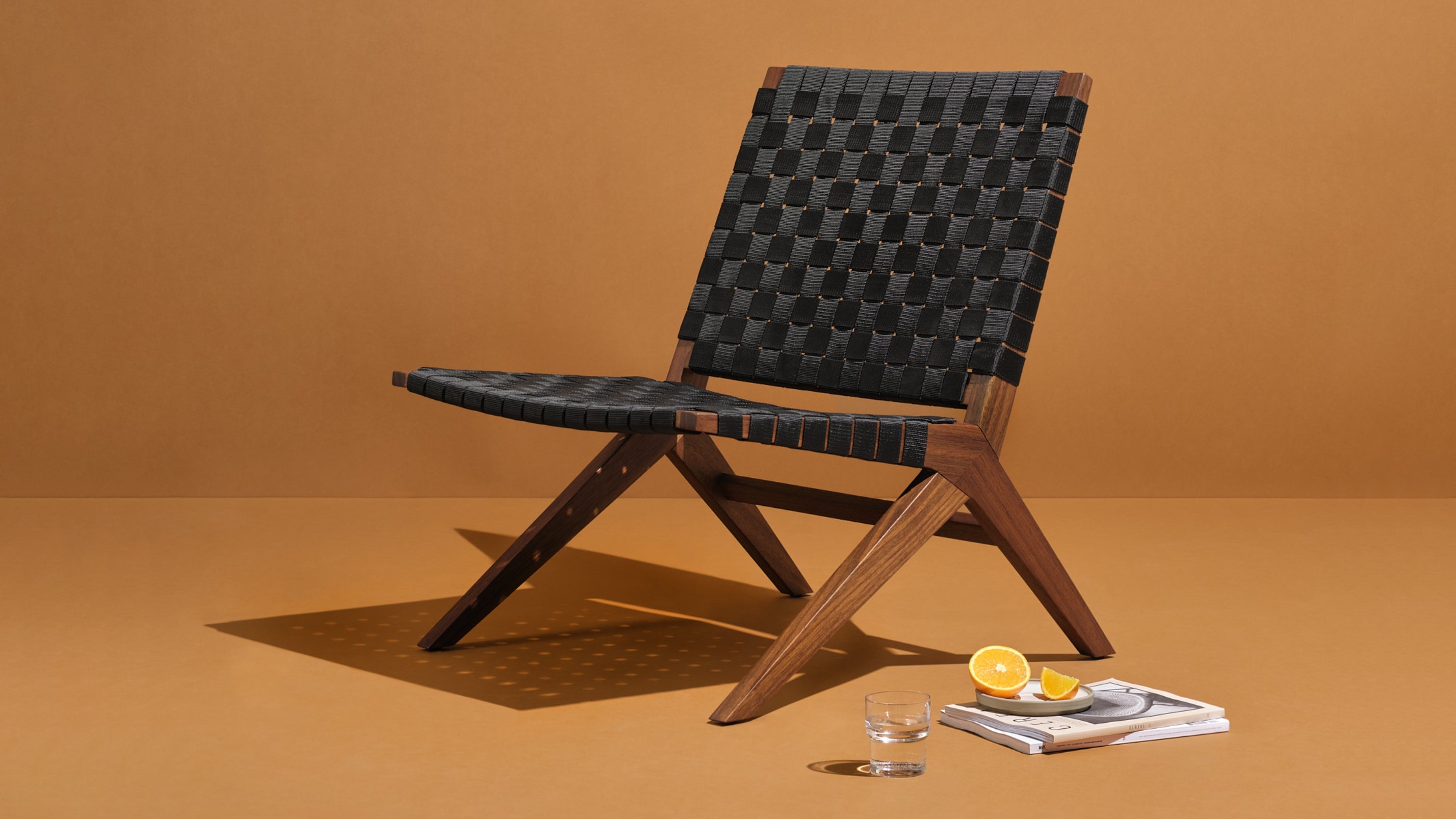 Endless Summer Outdoor Lounge Chair, Black Weave/Teak - Image 3