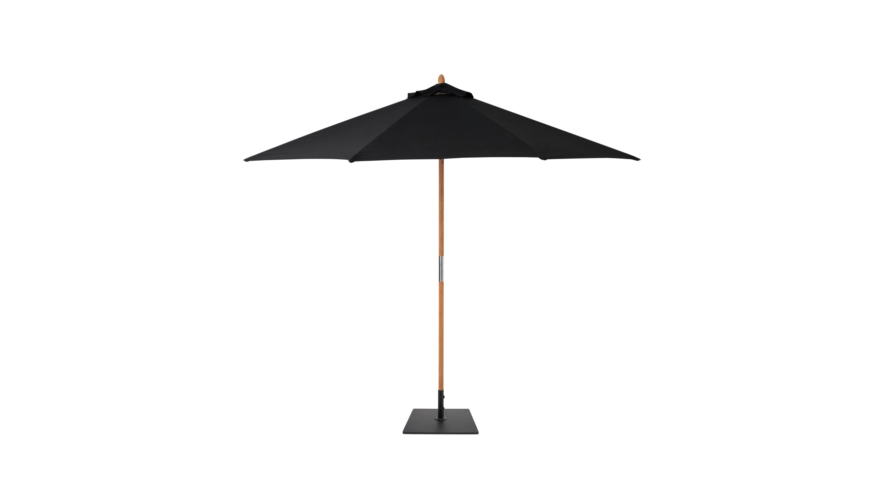 Capri Outdoor Umbrella With Base, Black Sand - Image 1