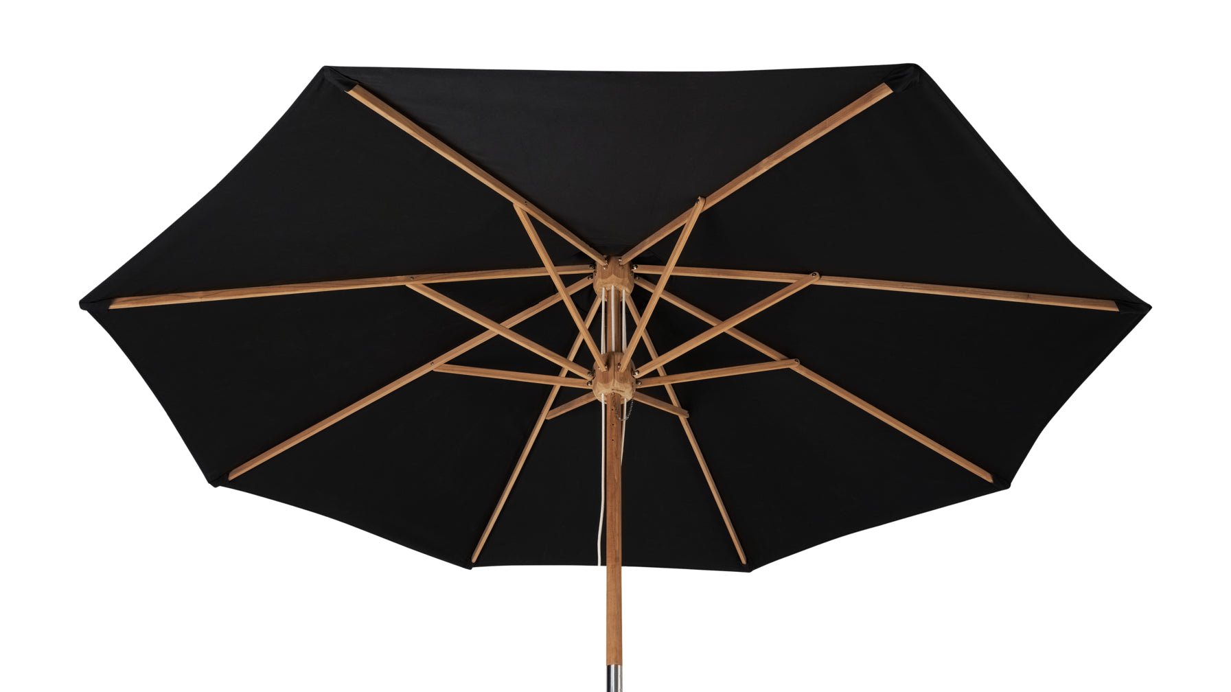 Capri Outdoor Umbrella With Base, Black Sand - Image 4