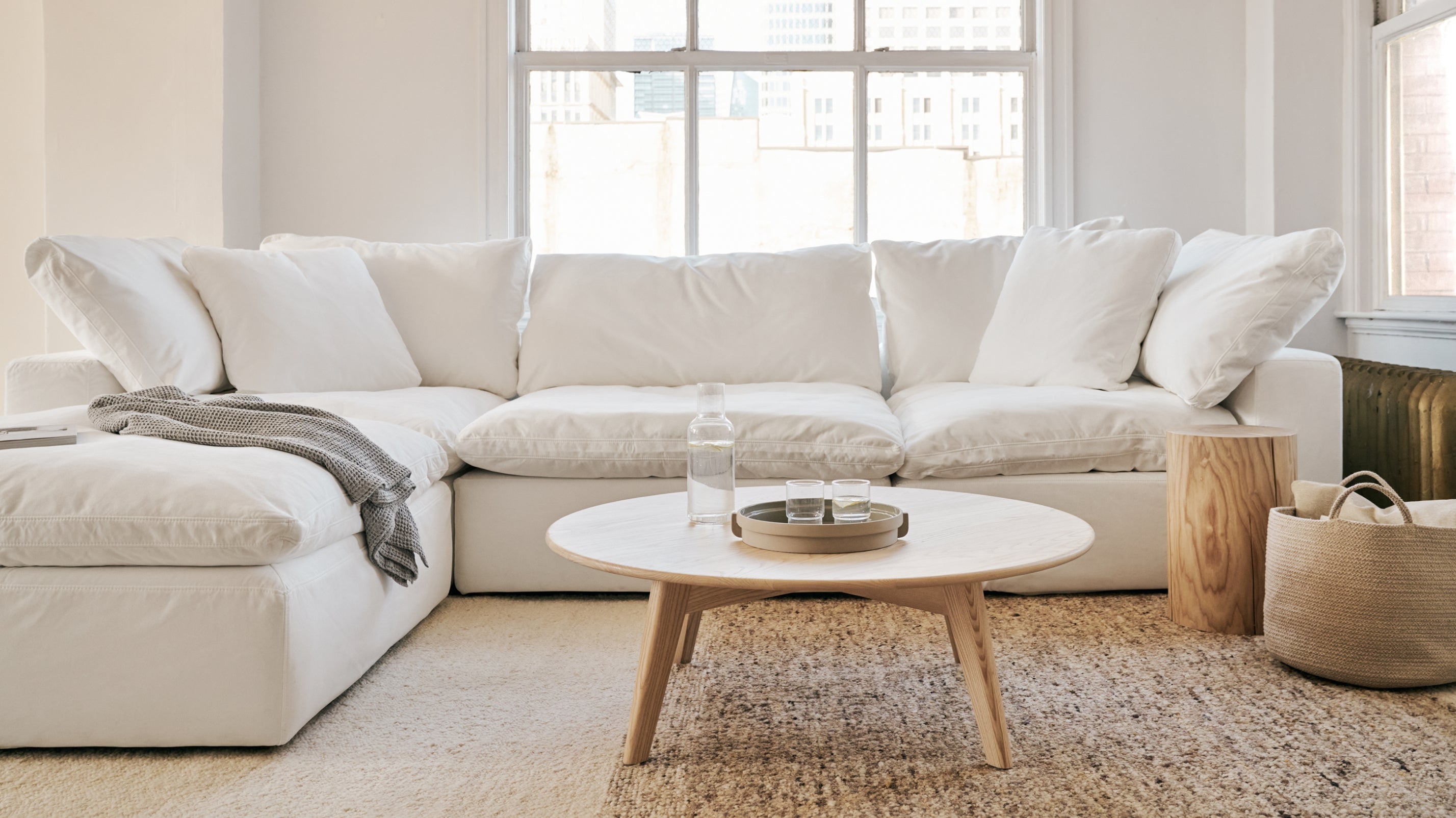 Movie Night™ 4 - Piece Modular Sectional, Large, Oatmeal - Sundays CompanySEC - YJ - 902 - 007