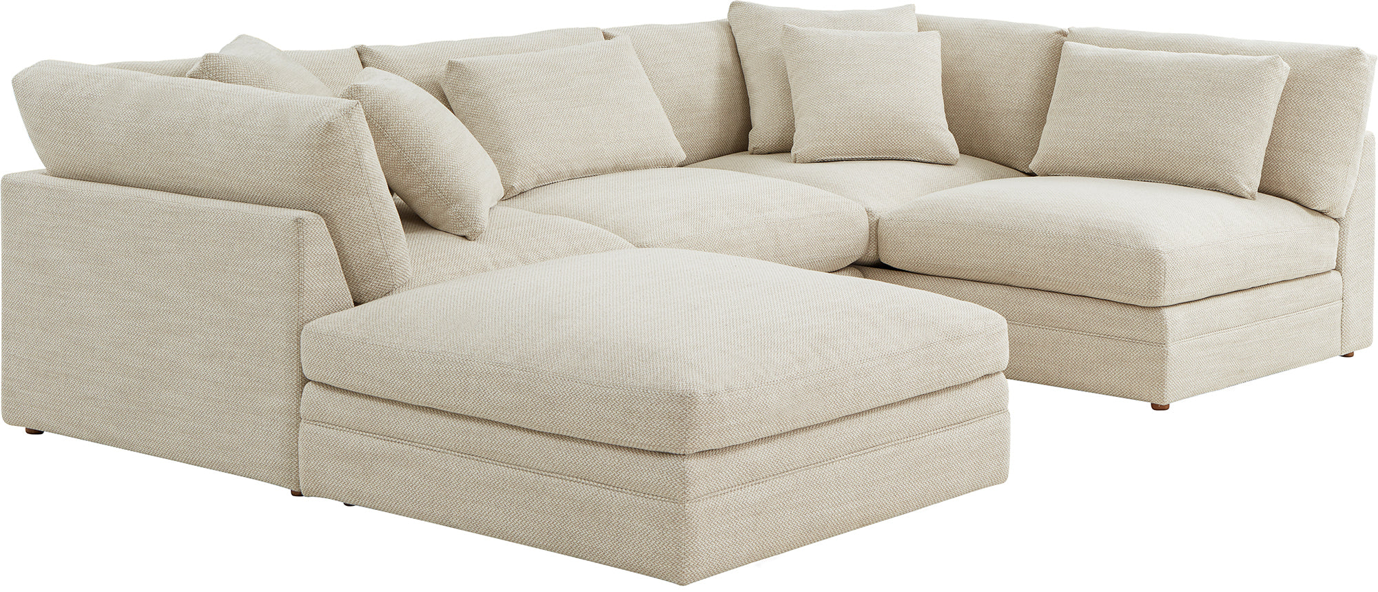 Feel Good Sectional with Ottoman, Right, Oyster - Image 8