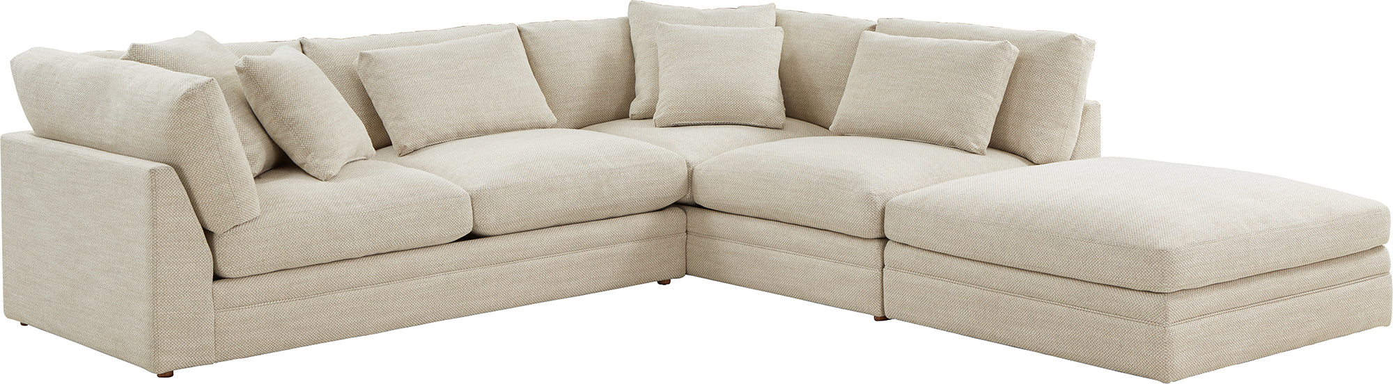 Feel Good Sectional with Ottoman, Right, Oyster - Image 3