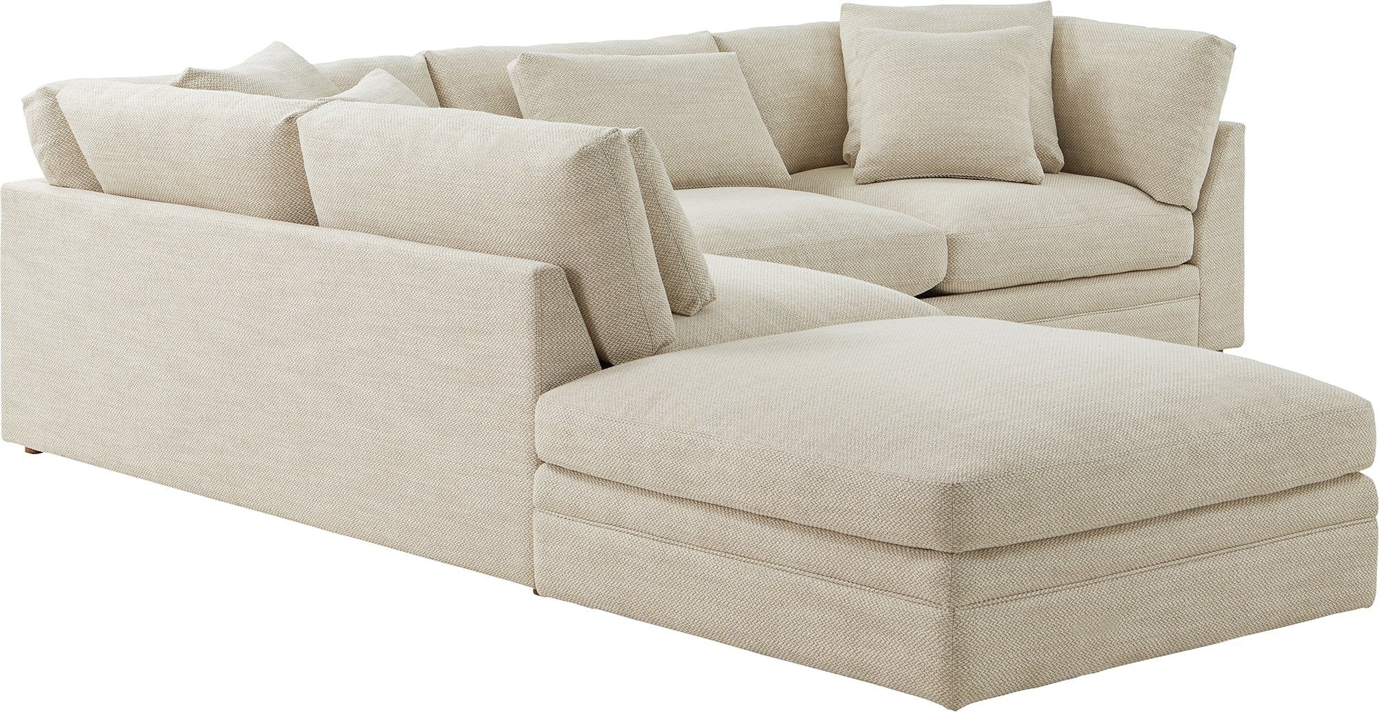 Feel Good Sectional with Ottoman, Left, Oyster - Image 4