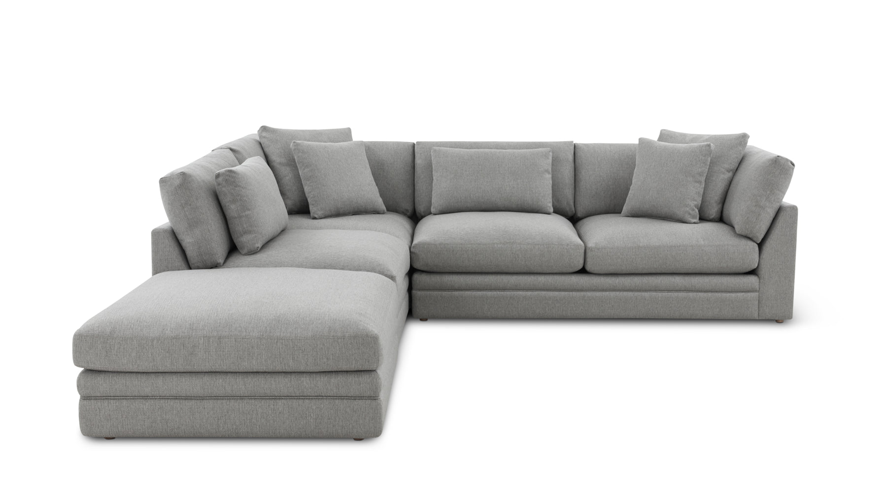 Feel Good Sectional with Ottoman, Left, Mist - Image 1