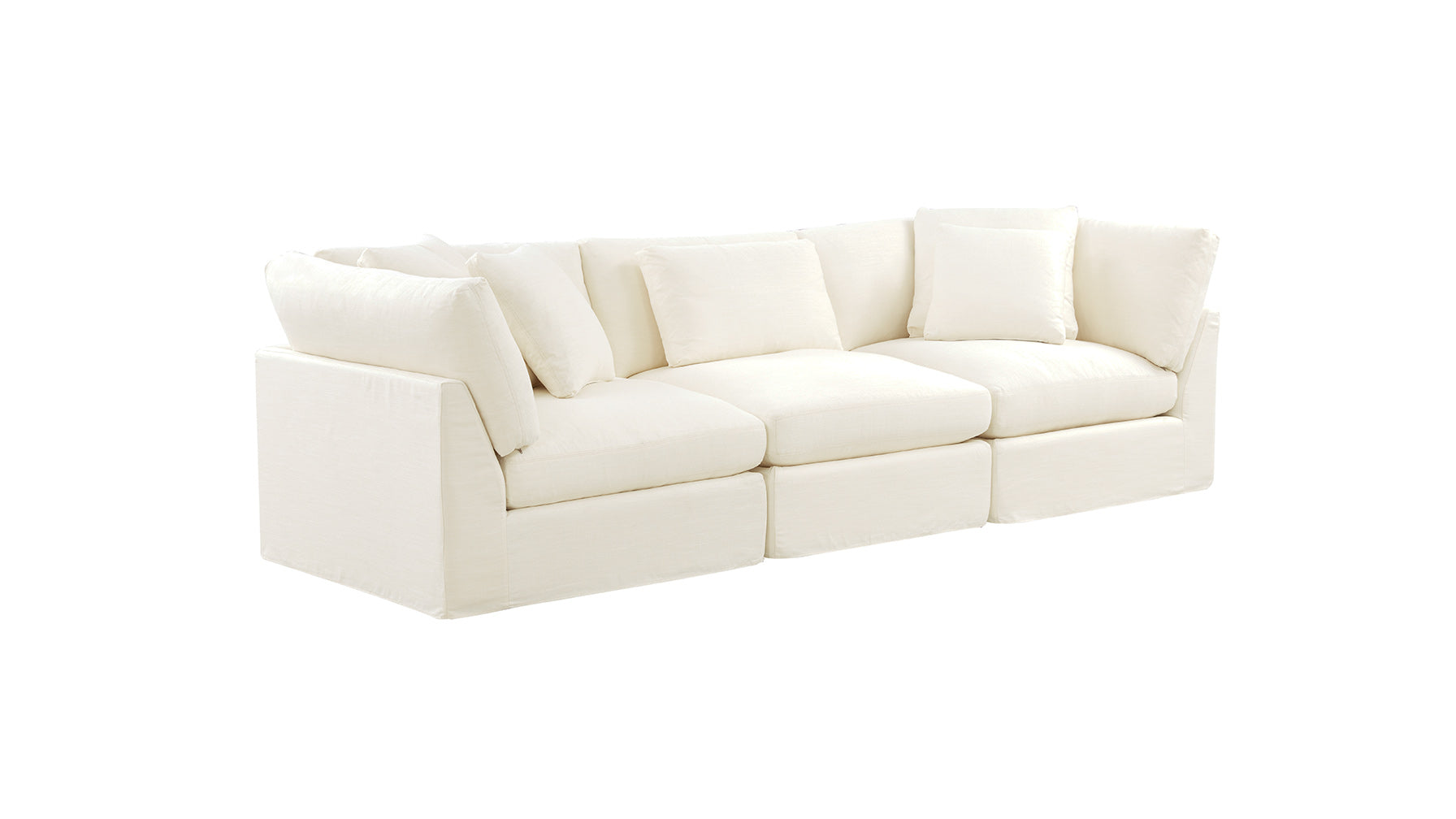 Get Together™ 3-Piece Modular Sofa, Large, Cream Linen - Image 2