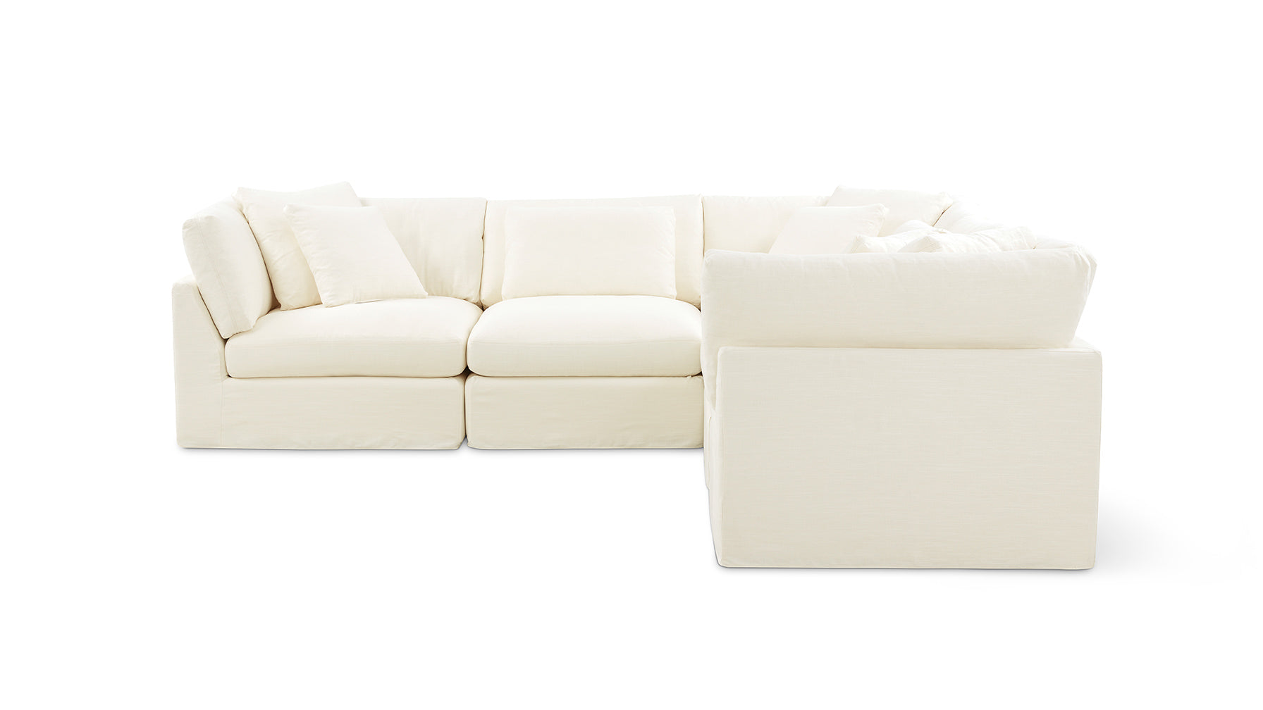 Get Together™ 5-Piece Modular Sectional Closed, Large, Cream Linen - Image 1