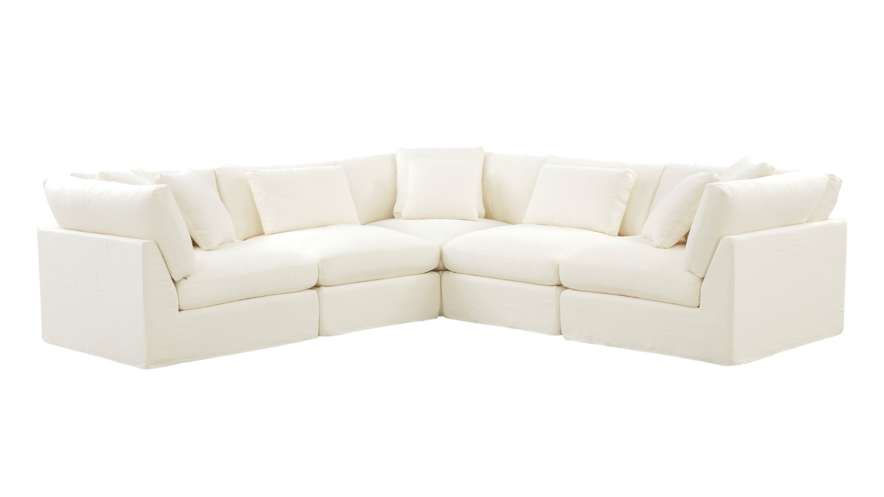 Get Together™ 5-Piece Modular Sectional Closed, Large, Cream Linen - Image 6