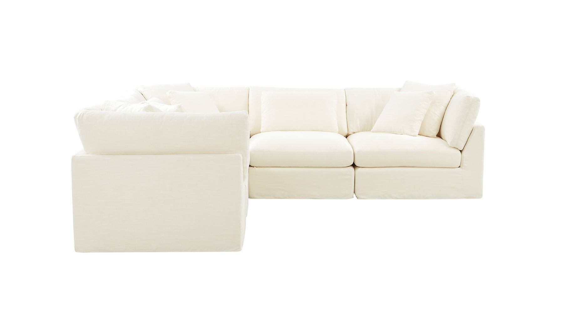 Get Together™ 5-Piece Modular Sectional Closed, Large, Cream Linen - Image 7