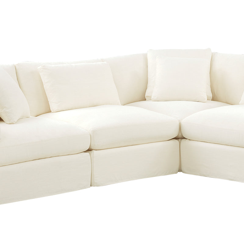 Get Together™ 5-Piece Modular Sectional Closed, Large, Cream Linen - Image 13