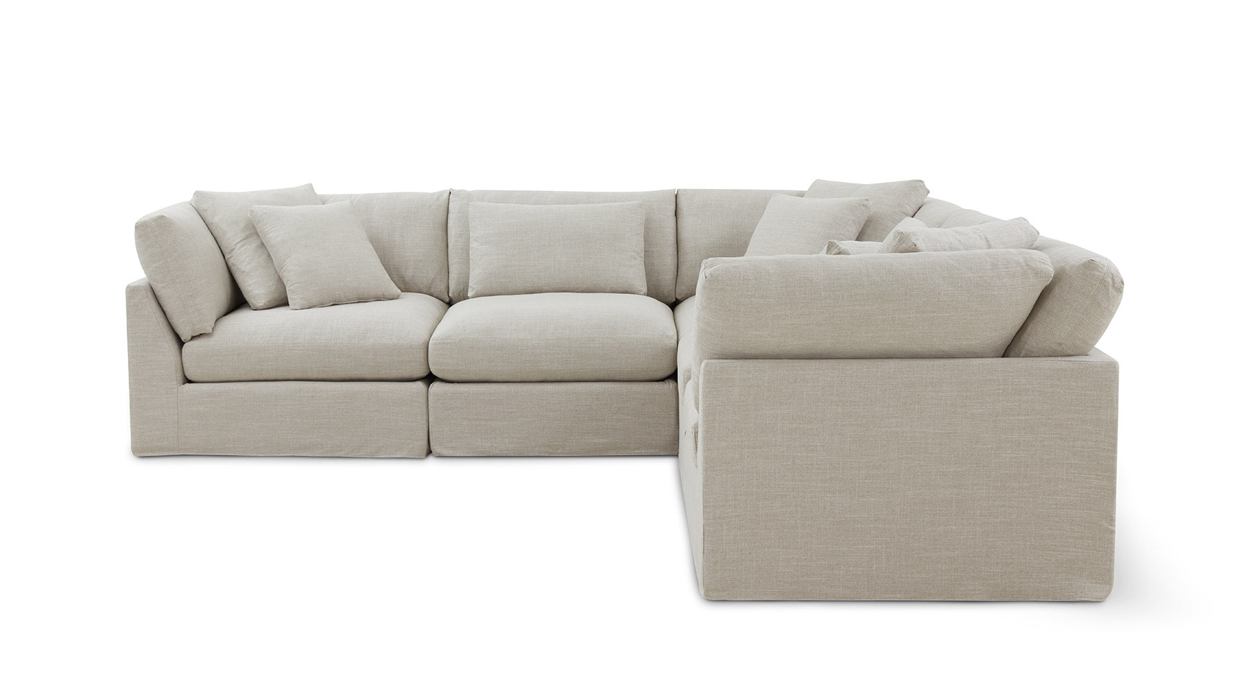Get Together™ 5-Piece Modular Sectional Closed, Large, Light Pebble - Image 1