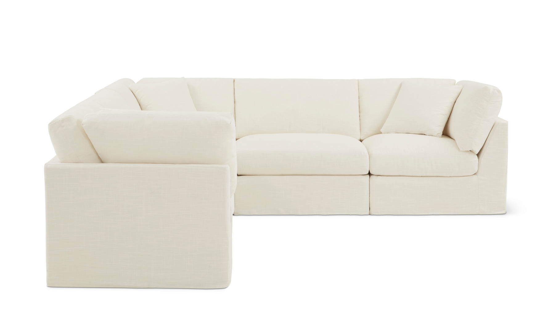 Get Together™ 5-Piece Modular Sectional Closed, Standard, Cream Linen - Image 1