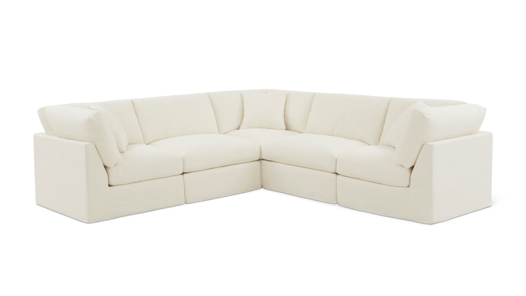 Get Together™ 5-Piece Modular Sectional Closed, Standard, Cream Linen - Image 3