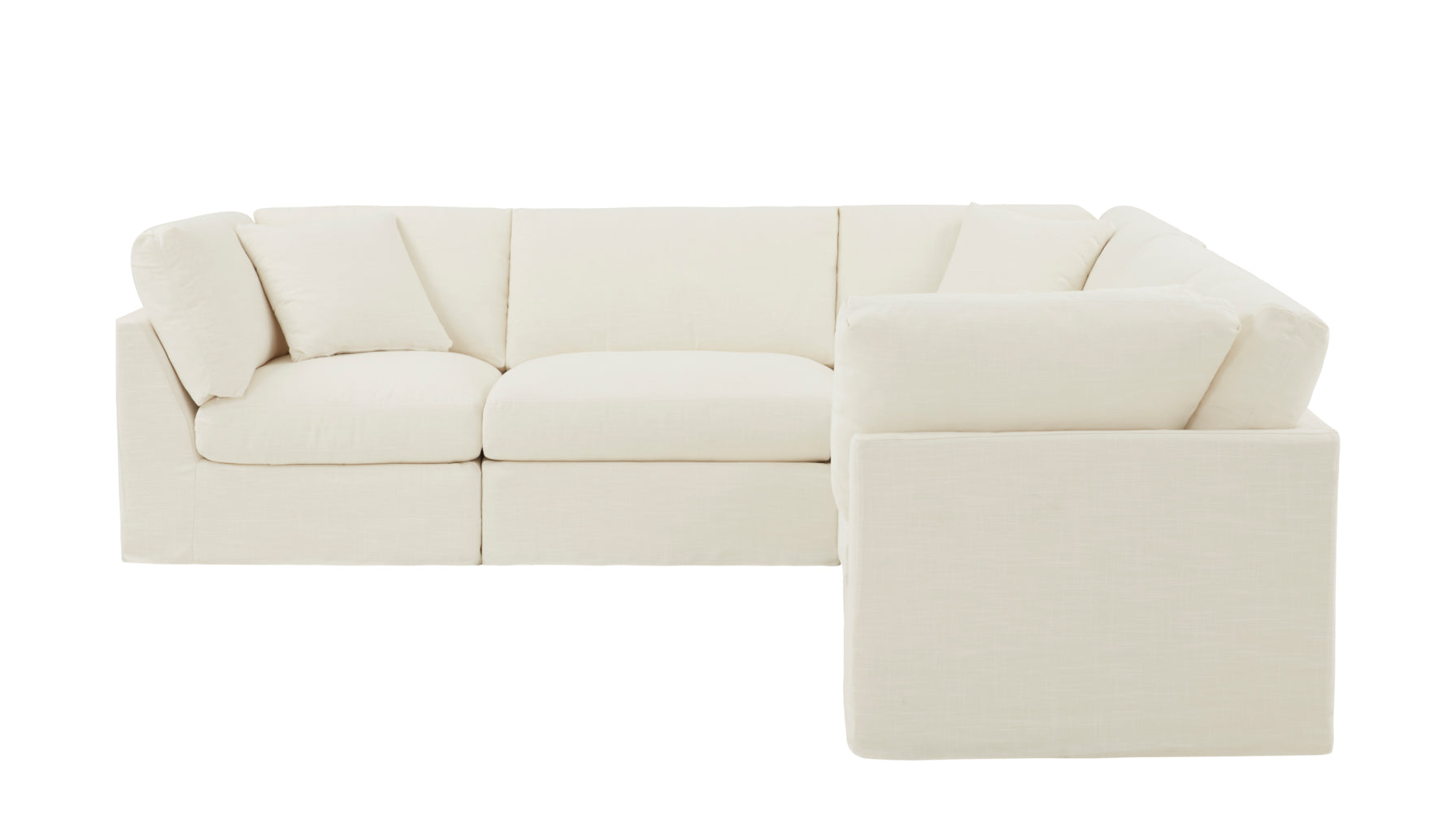 Get Together™ 5-Piece Modular Sectional Closed, Standard, Cream Linen - Image 7