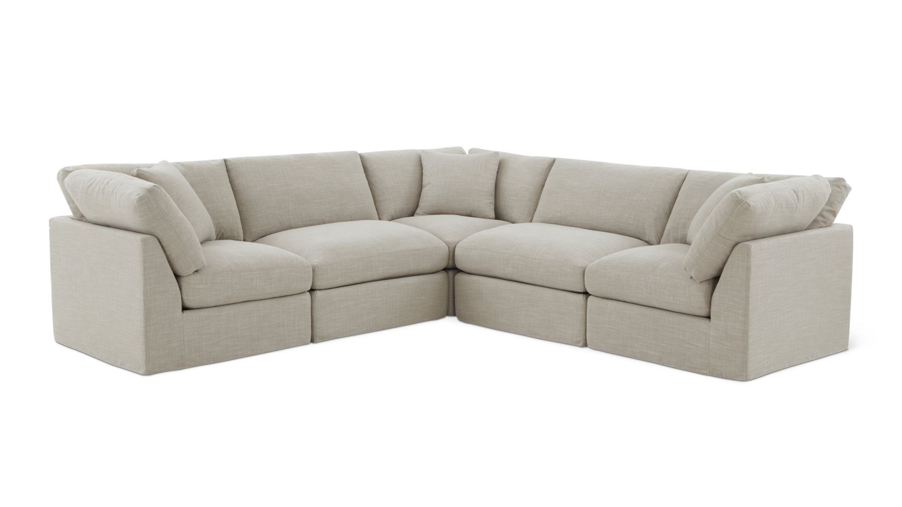 Get Together™ 5-Piece Modular Sectional Closed, Standard, Light Pebble - Image 6
