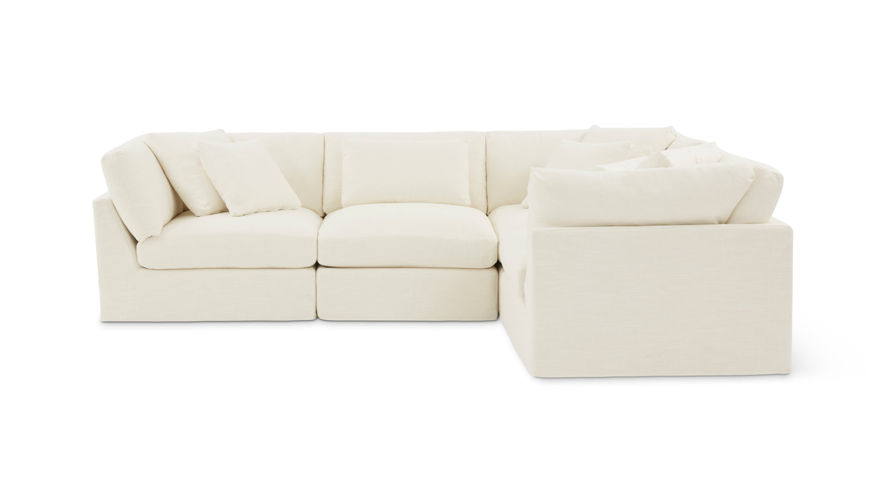 Get Together™ 4-Piece Modular Sectional Closed, Large, Cream Linen - Image 1