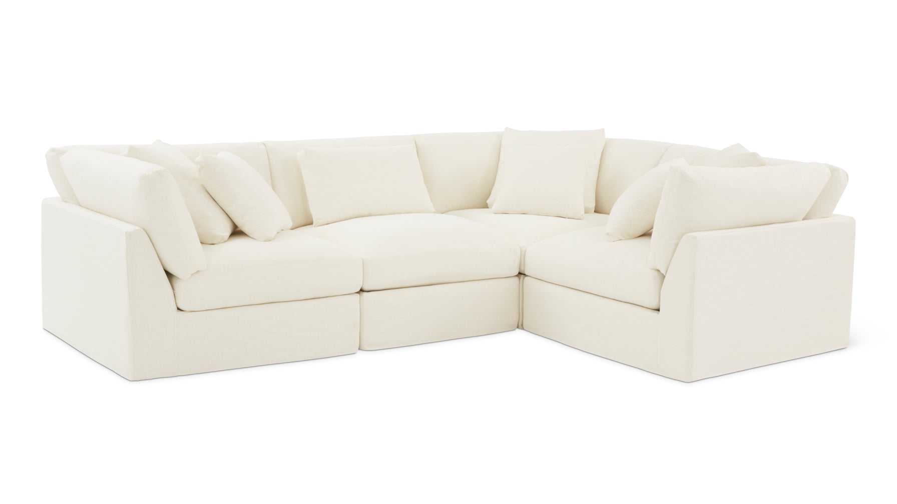 Get Together™ 4-Piece Modular Sectional Closed, Large, Cream Linen - Image 2