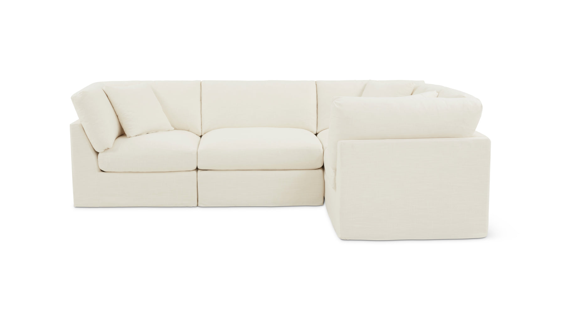 Get Together™ 4-Piece Modular Sectional Closed, Standard, Cream Linen - Image 1